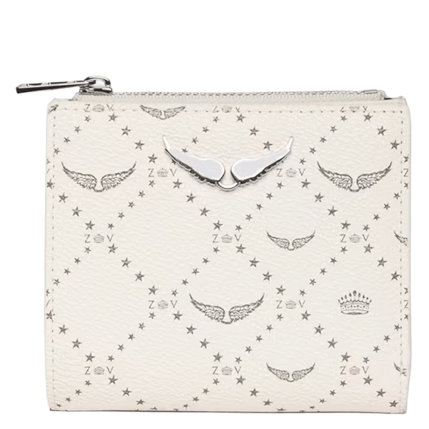 Portefeuille imprimé zippé zv wallet ZADIG&VOLTAIRE White