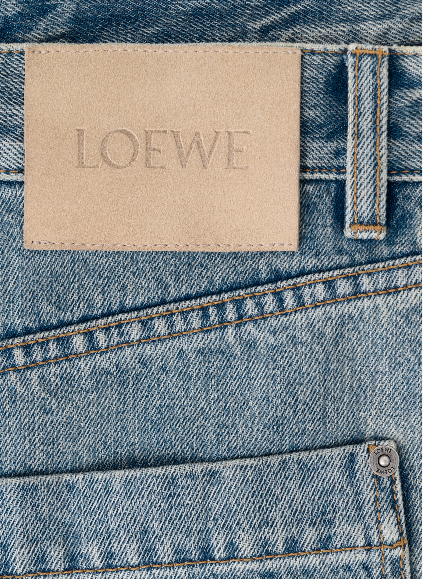 Jean en denim de coton délavé LOEWE Blue