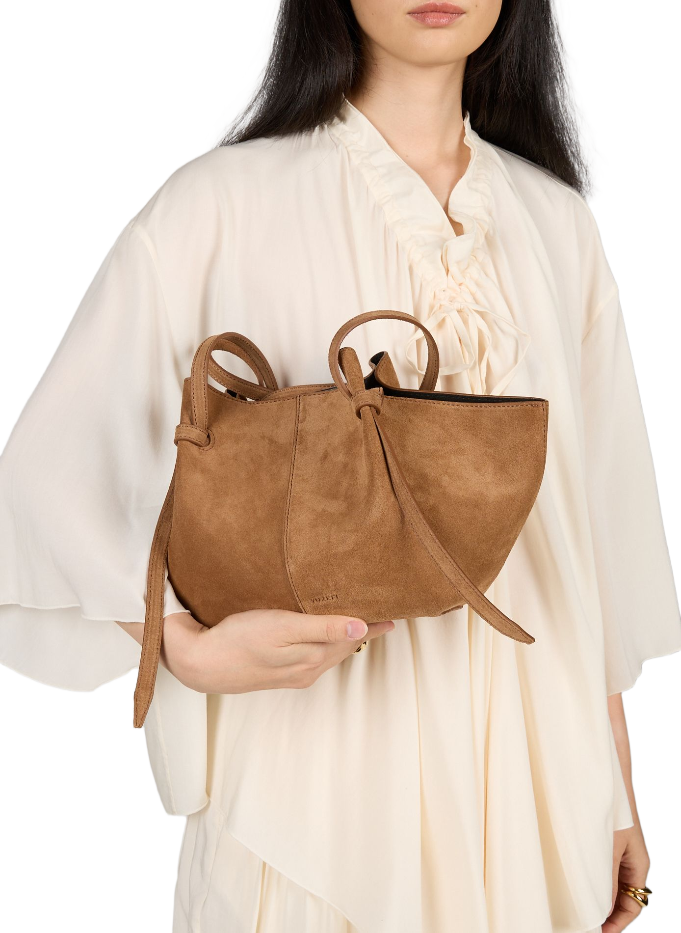 Leather baguette bag YUZEFI Pink