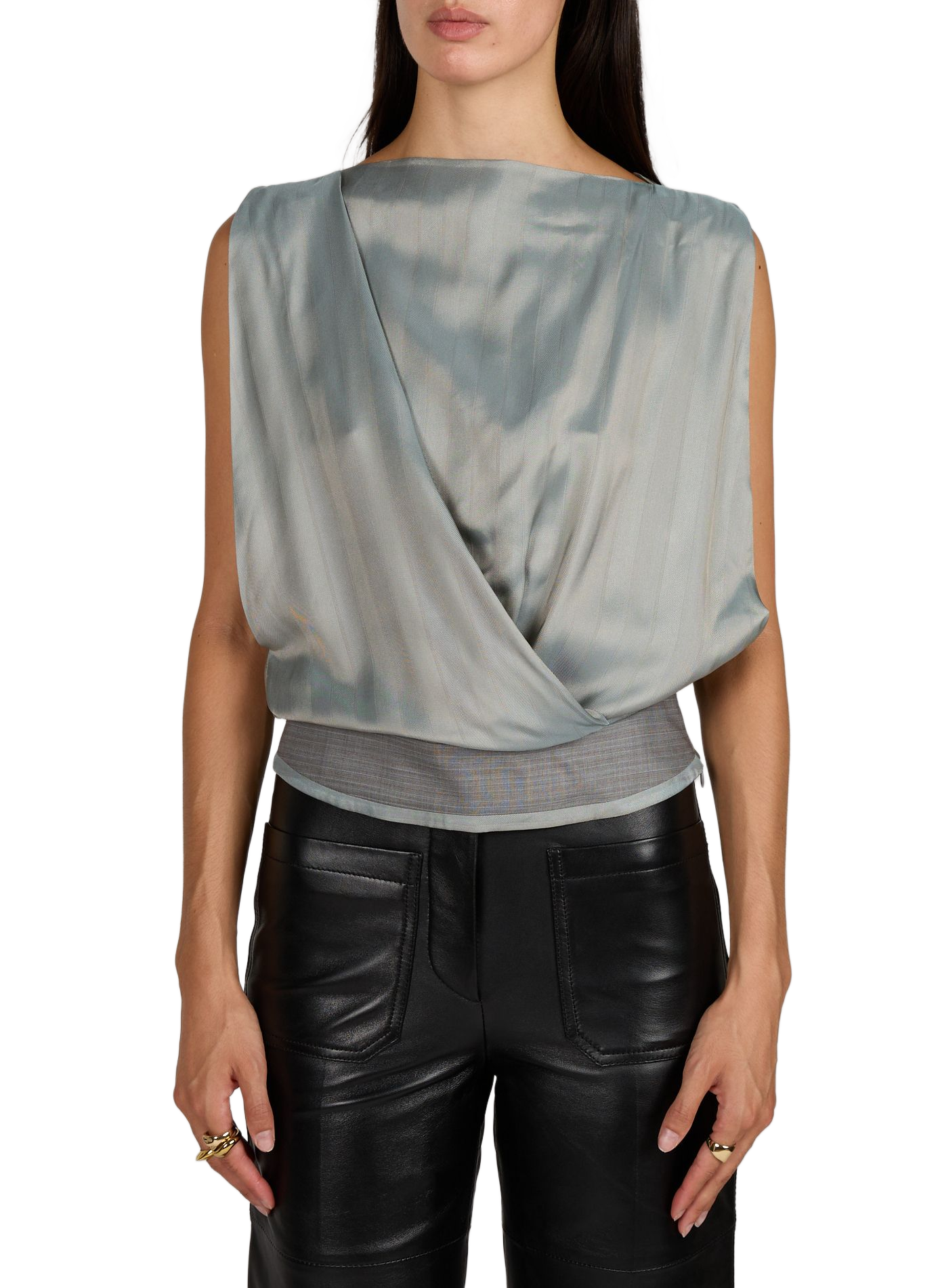 Top col ras du cou en laine CHRISTOPHER ESBER Gris