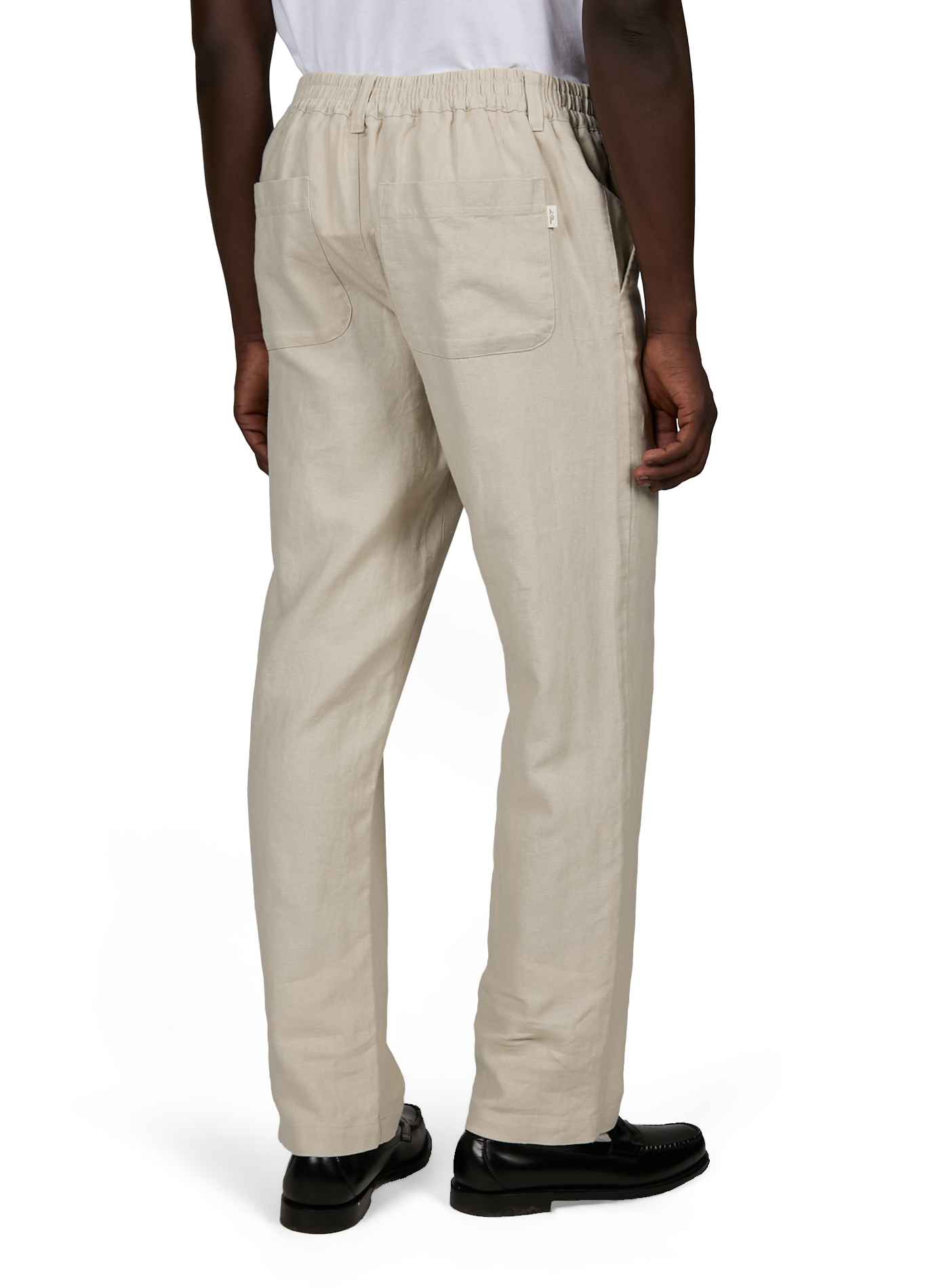 Pantalon droit en lin et coton LES DEUX Beige