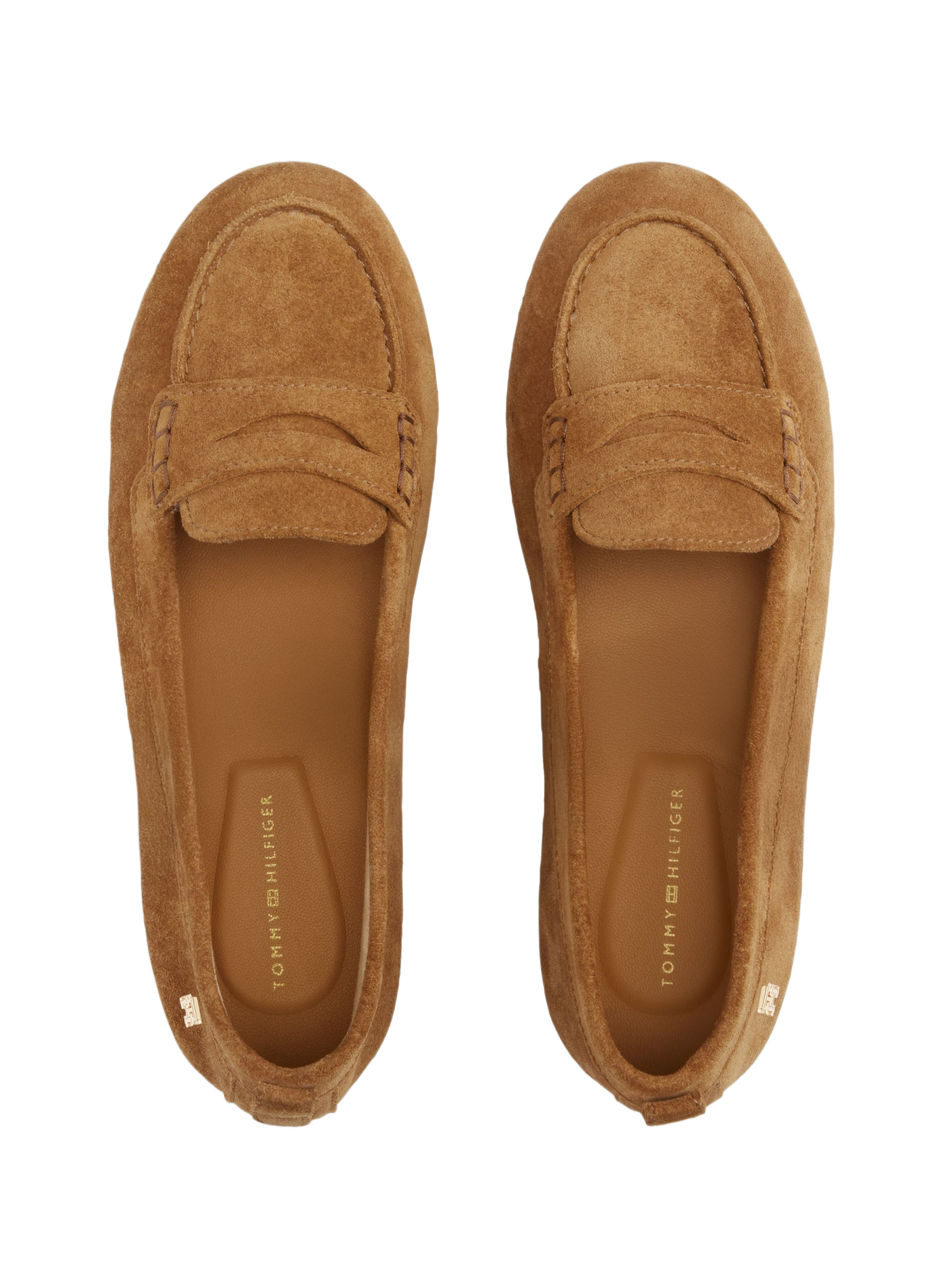 Mocassins à détail métallique doré en cuir TOMMY HILFIGER Beige