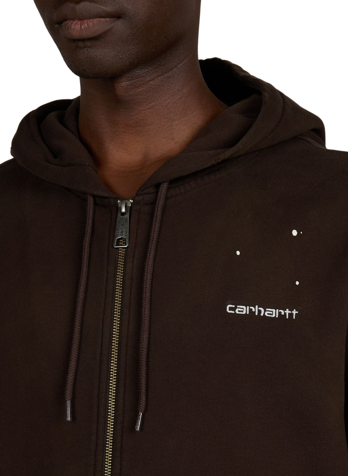 Hoodie ample brodé en coton CARHARTT WIP Marron