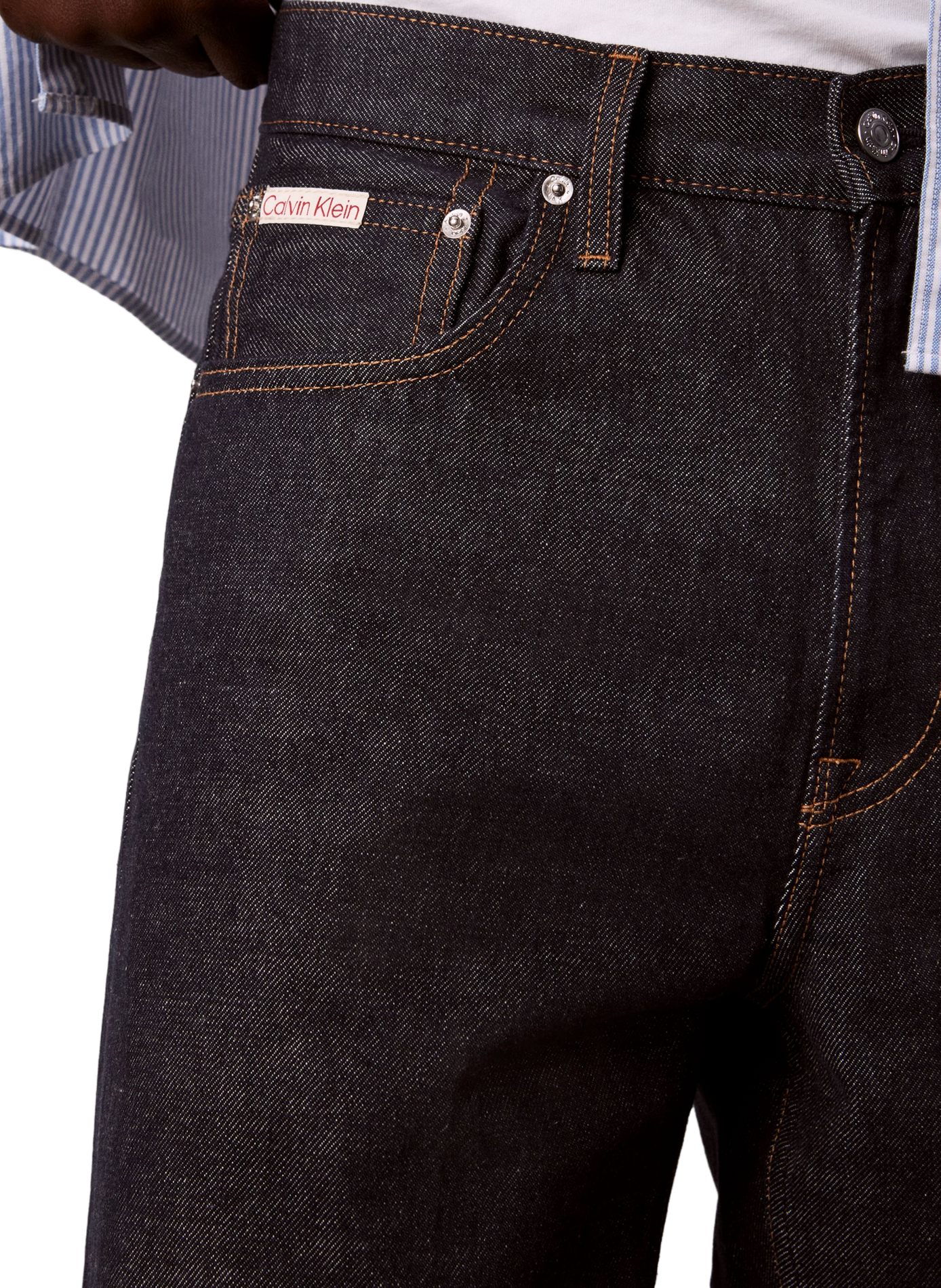 Jean droit en coton CALVIN KLEIN Bleu