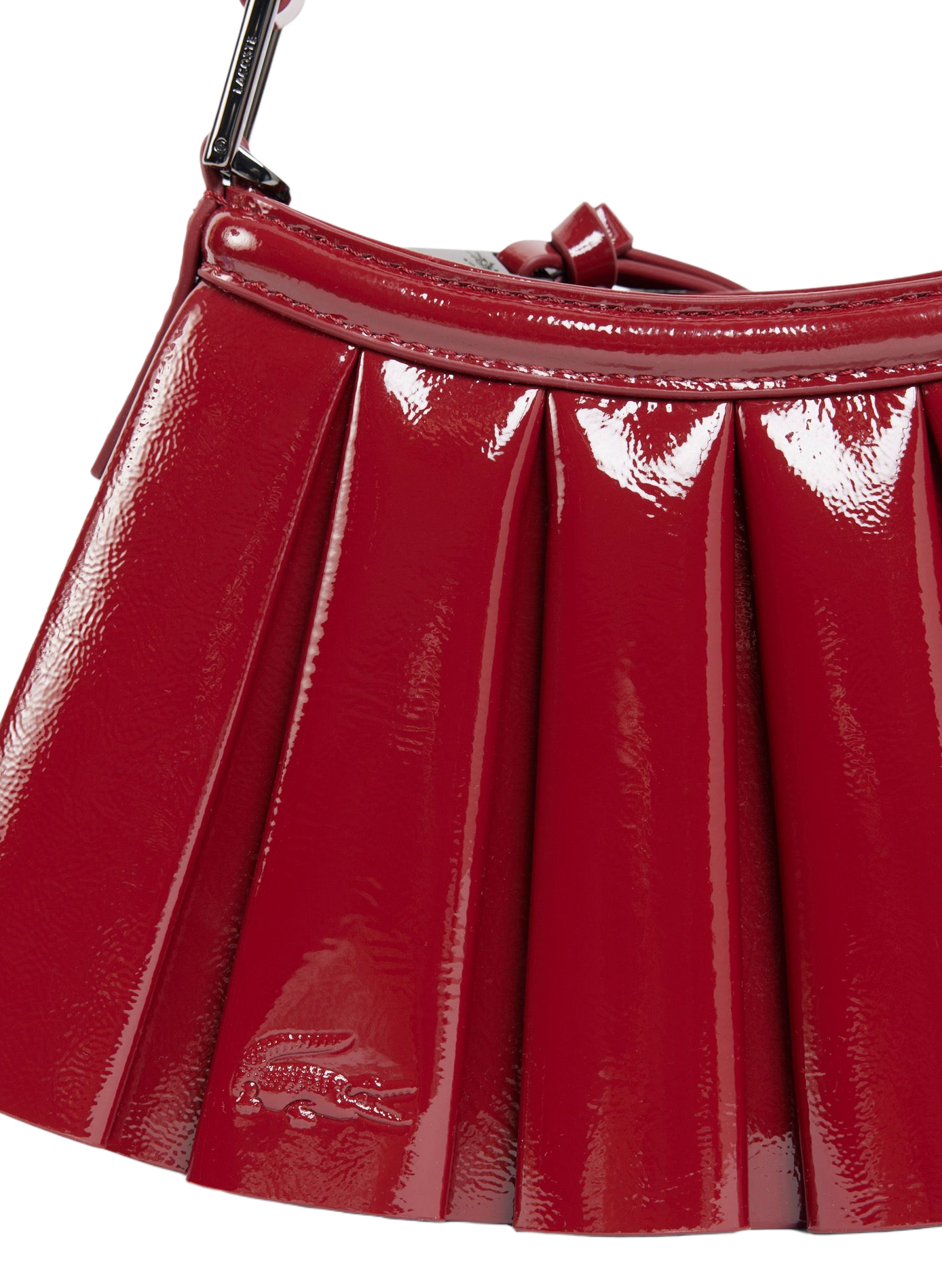 Mini Lenglen patent leather handbag LACOSTE Red