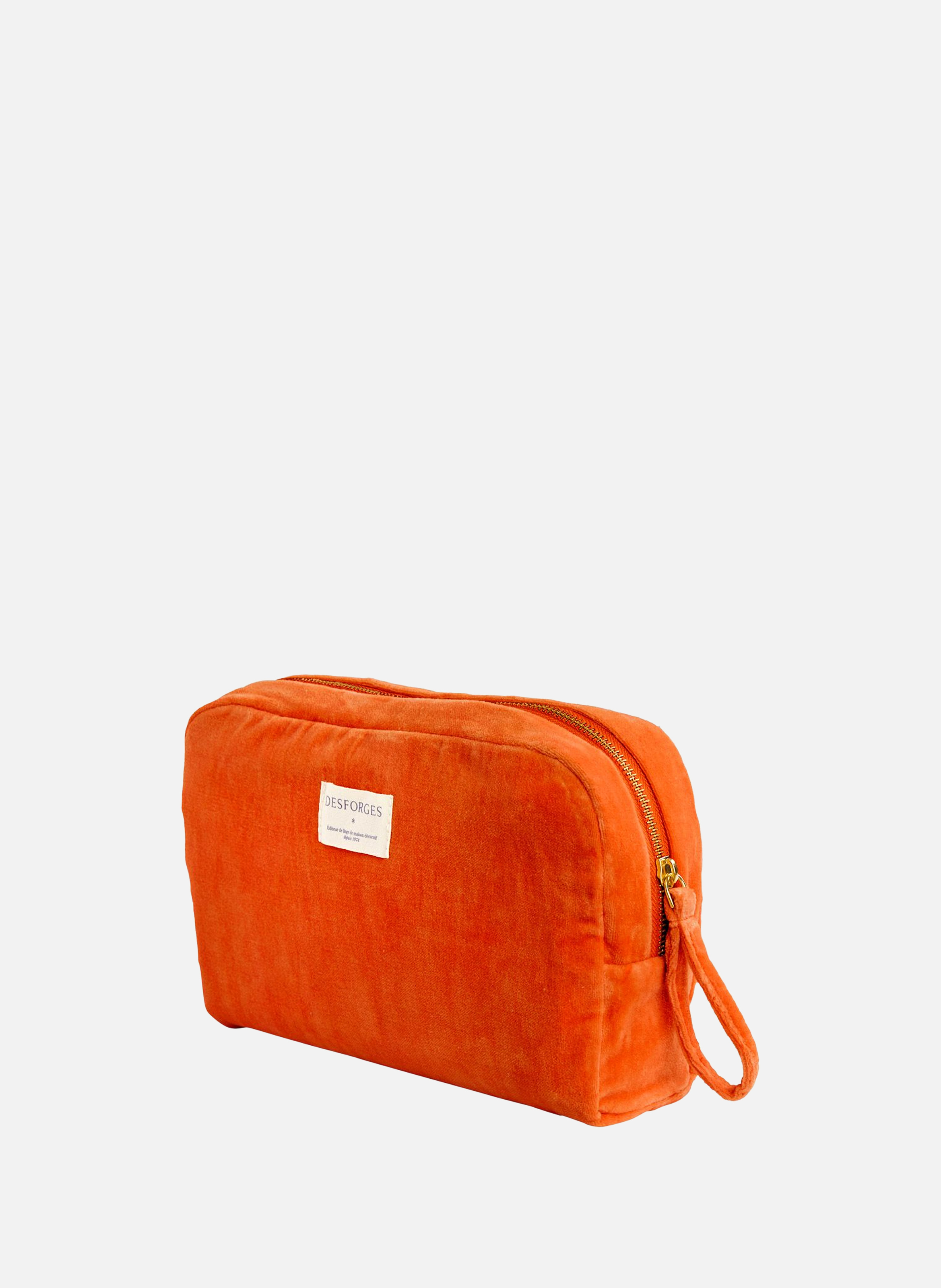 Trousse en velours, romy DESFORGES Orange