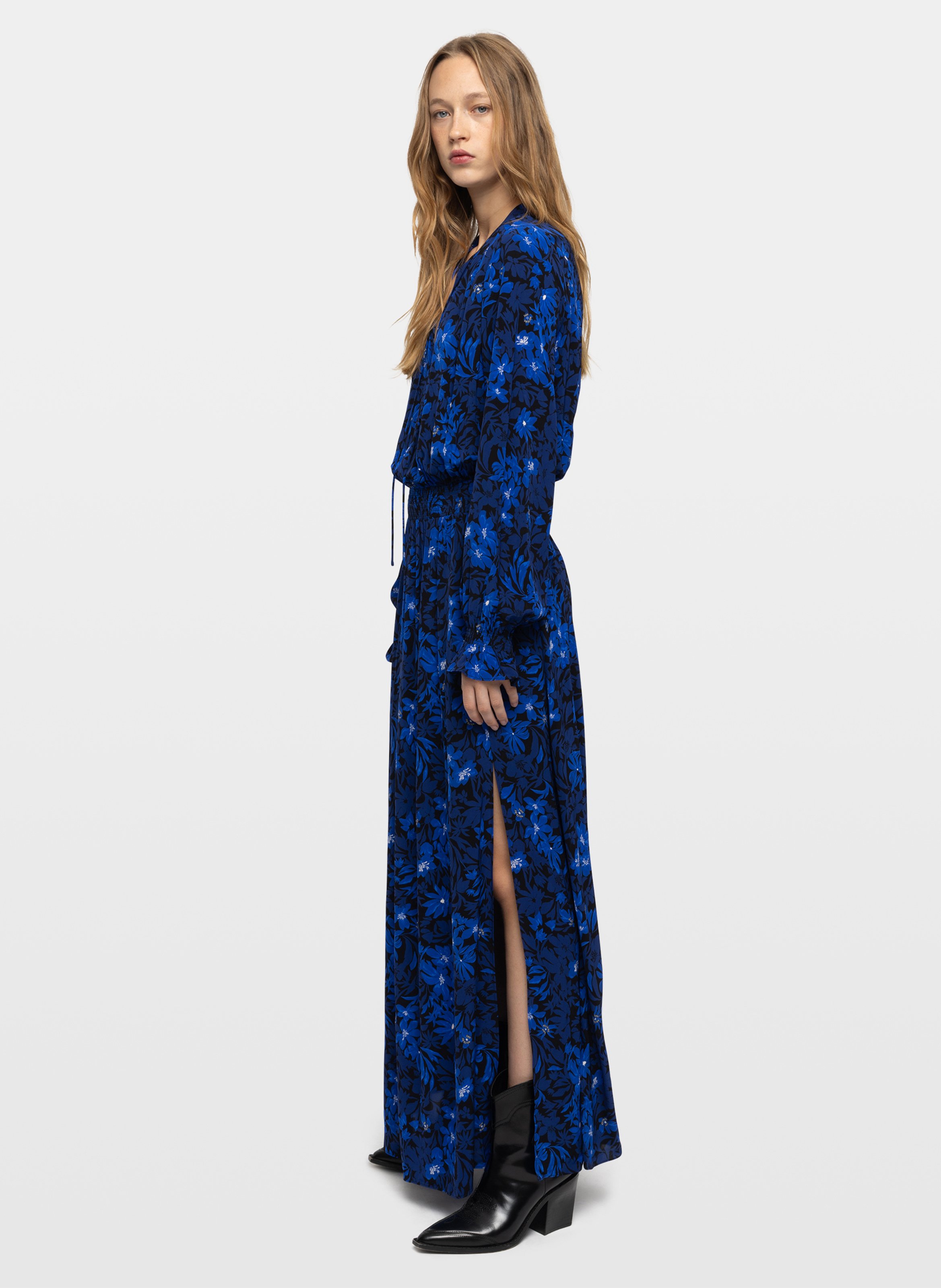 Robe longue ample imprimée rayado ZADIG&VOLTAIRE Bleu