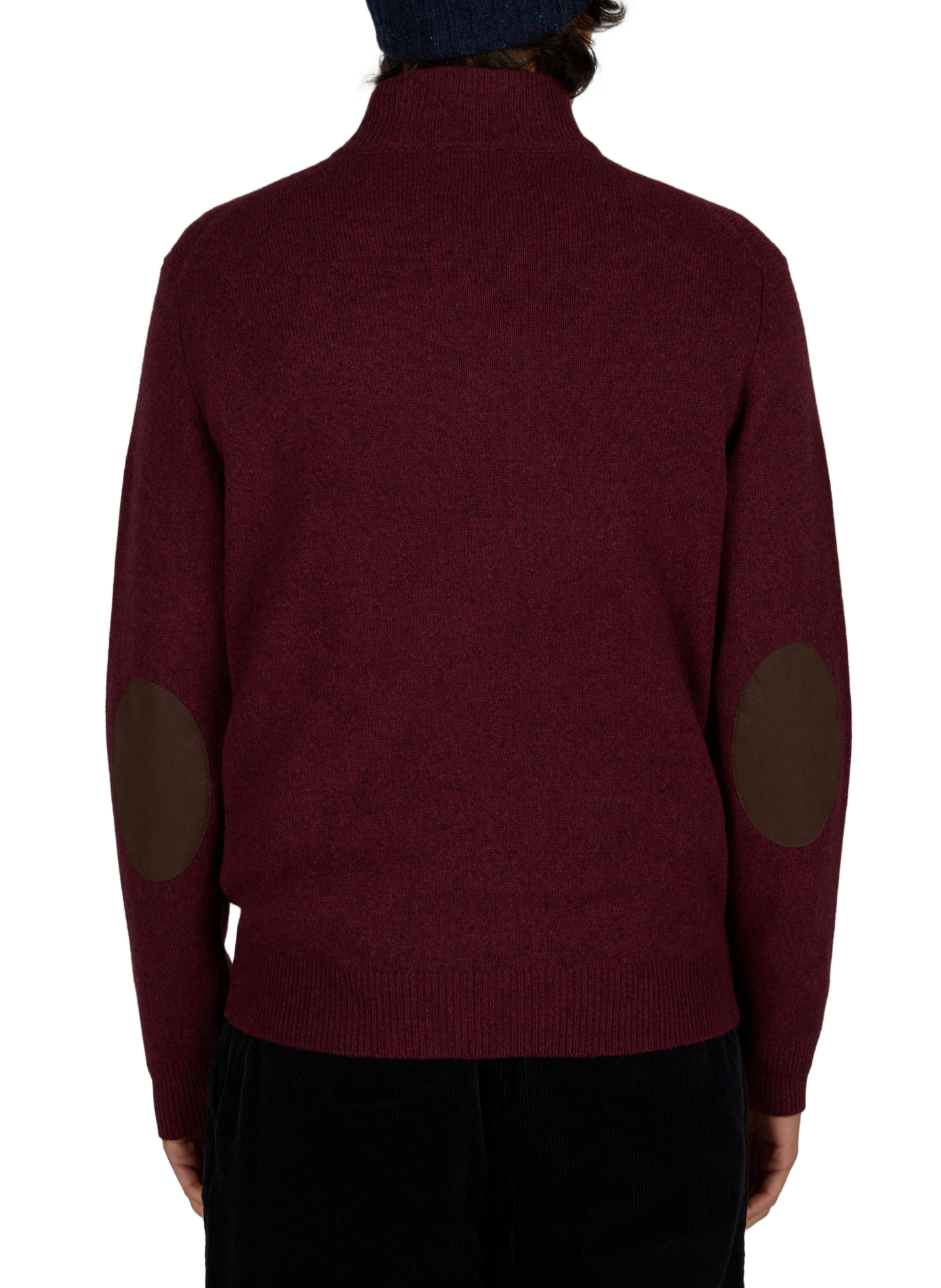 Pull droit col montant zippé en laine HACKETT Rouge