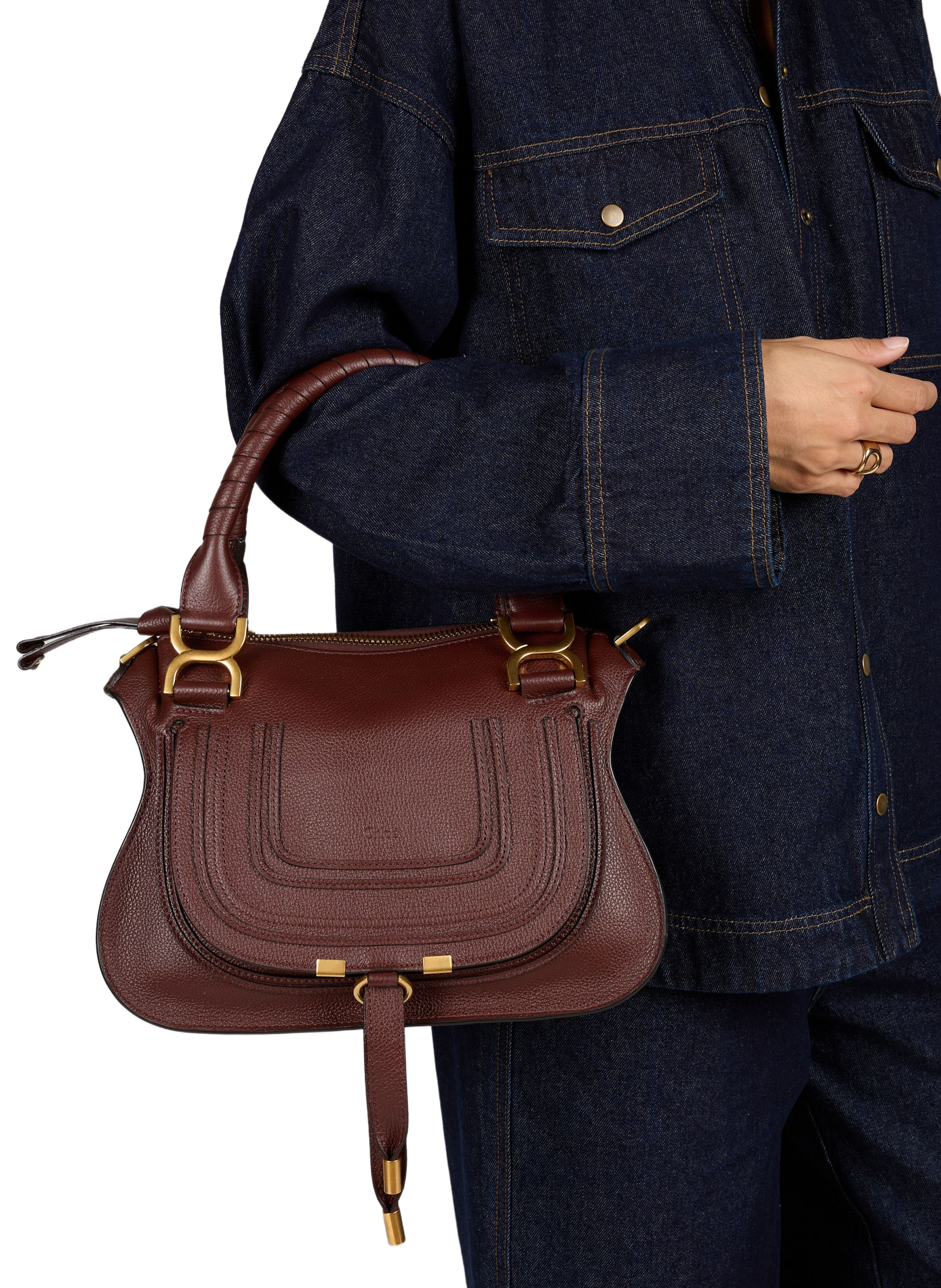 Marcie Handtasche aus genarbtem Leder CHLOÉ Braun