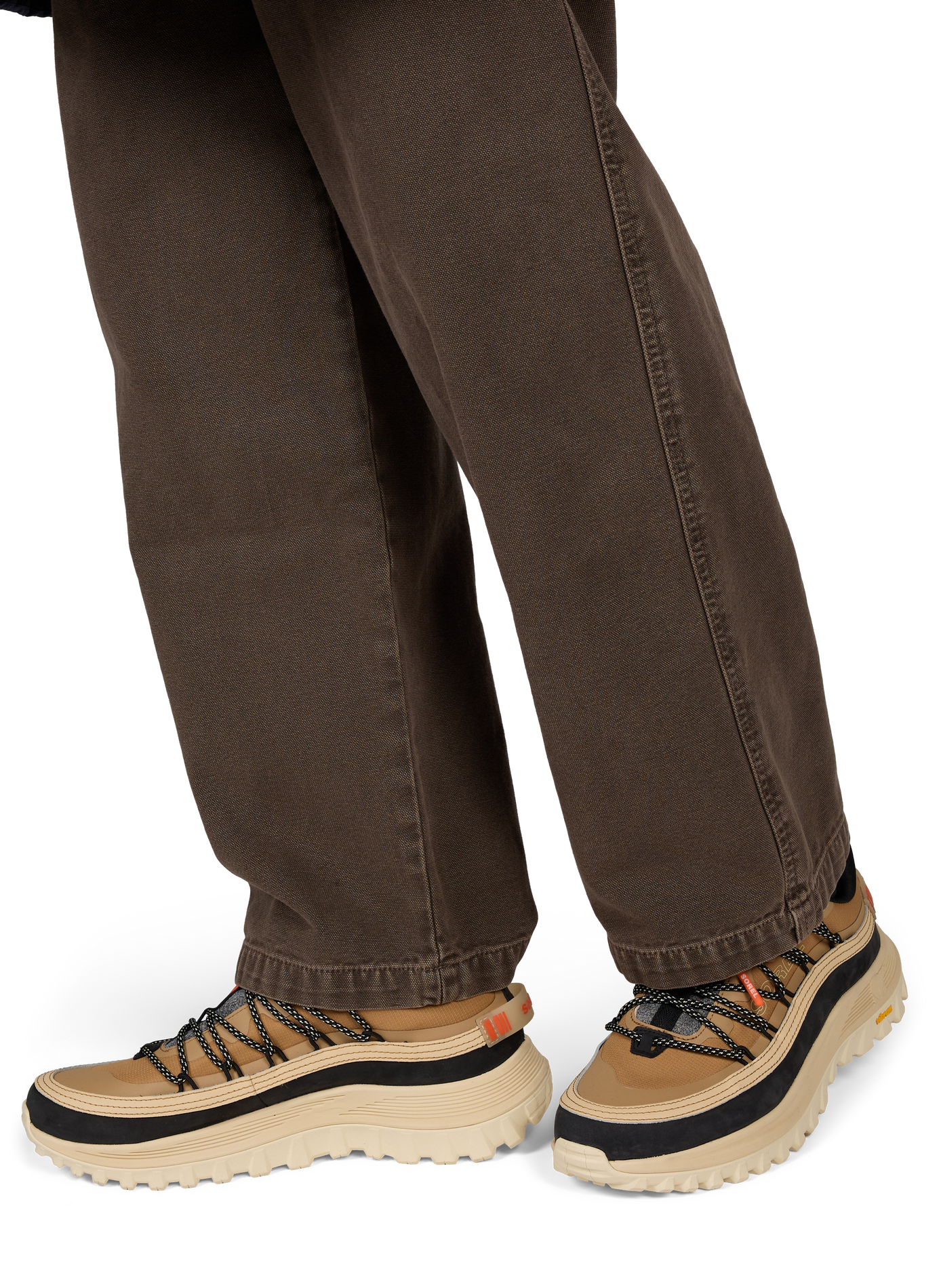 Mixed Leather Lace-Up Sneakers SOREL Brown