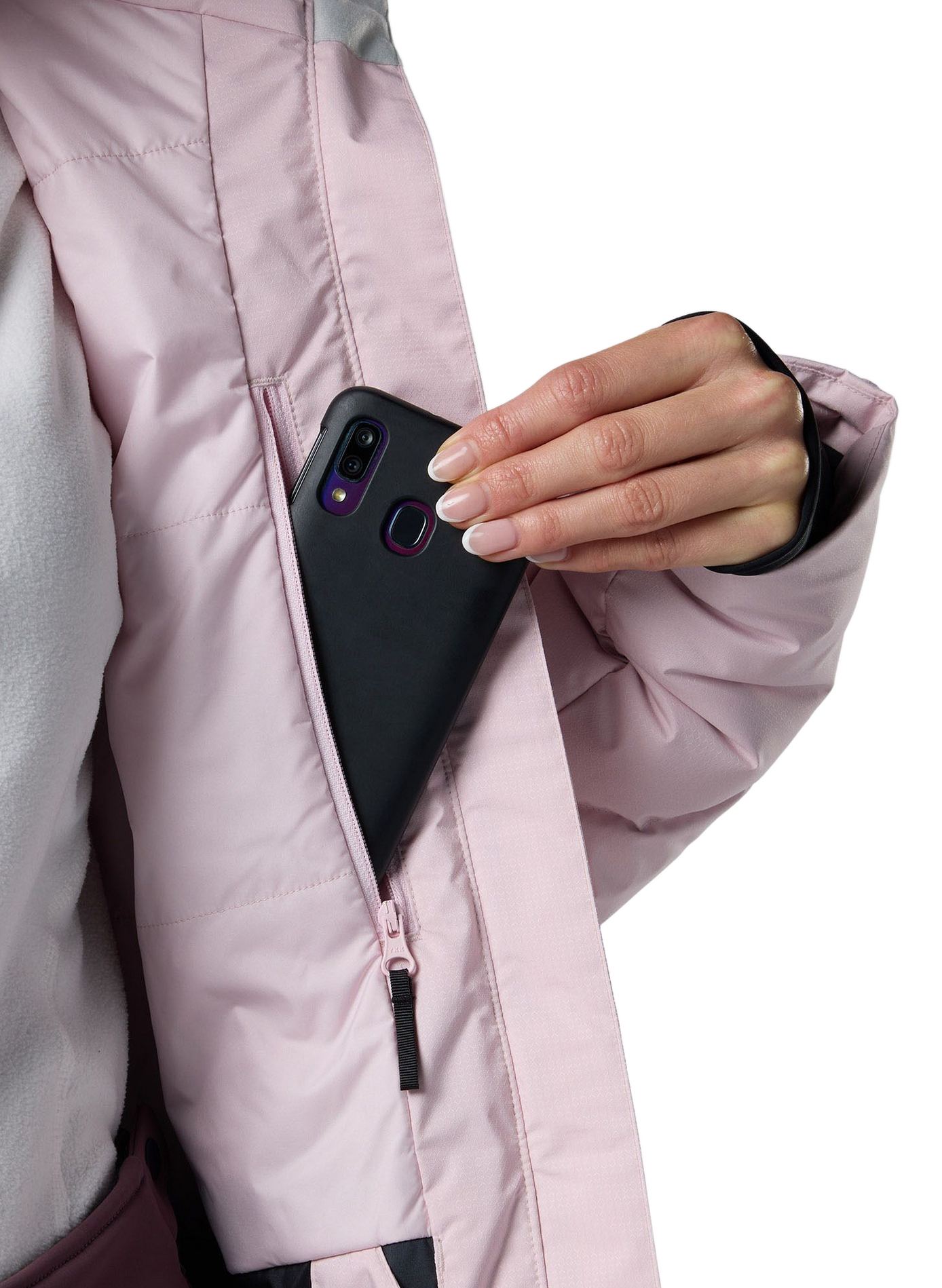 Gerade gesteppte Daunenjacke mit Kapuze ROSSIGNOL Rosa