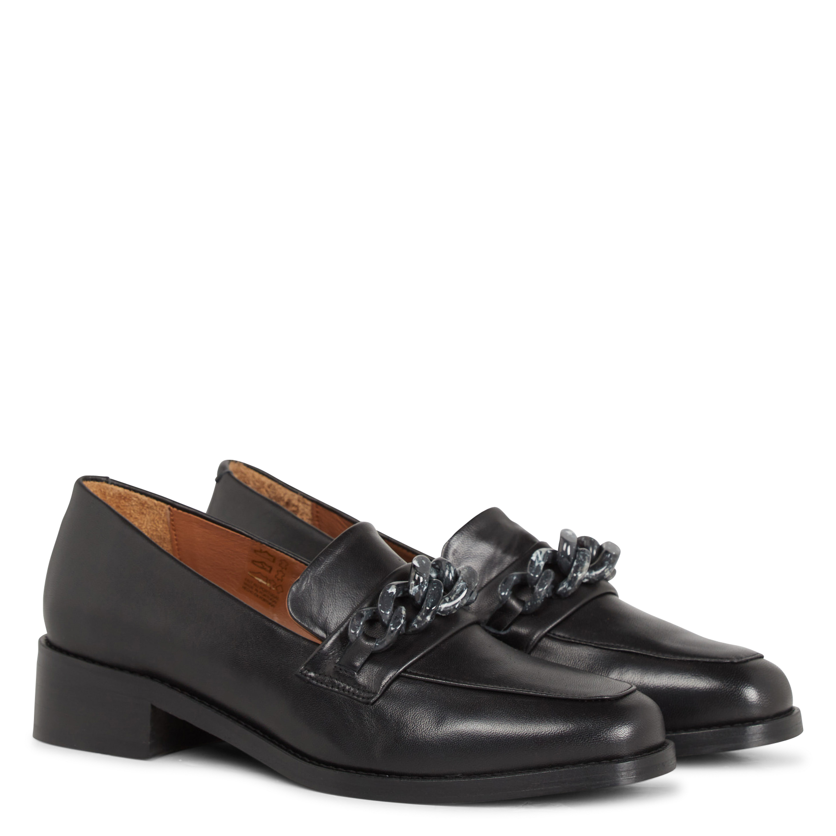 Esther loafers van leer BOBBIES Zwart