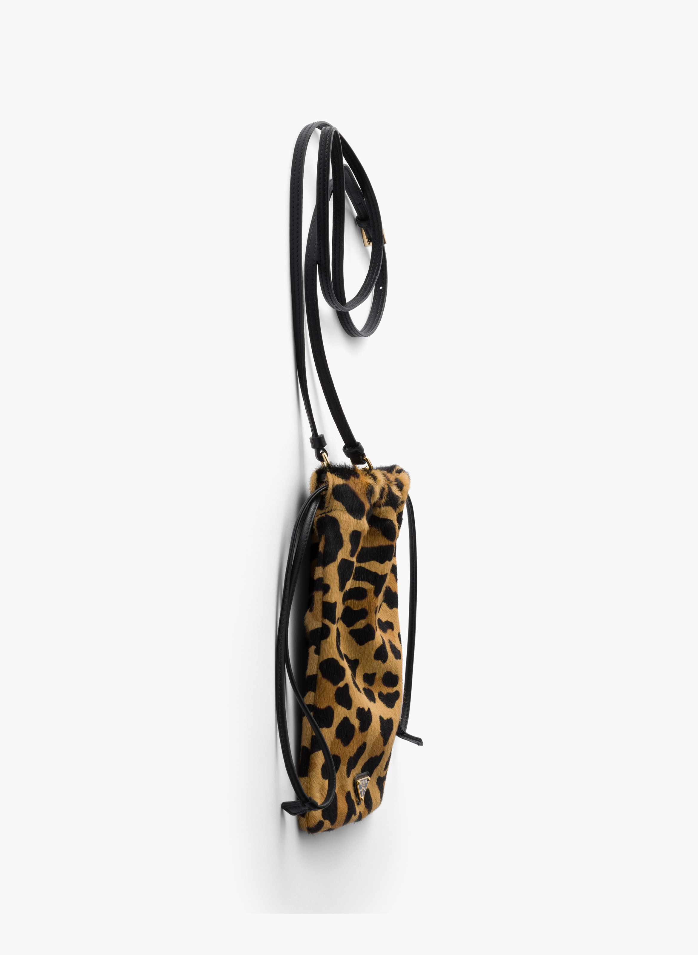 Pochette pour smartphone en cuir de veau imprimé PRADA Beige