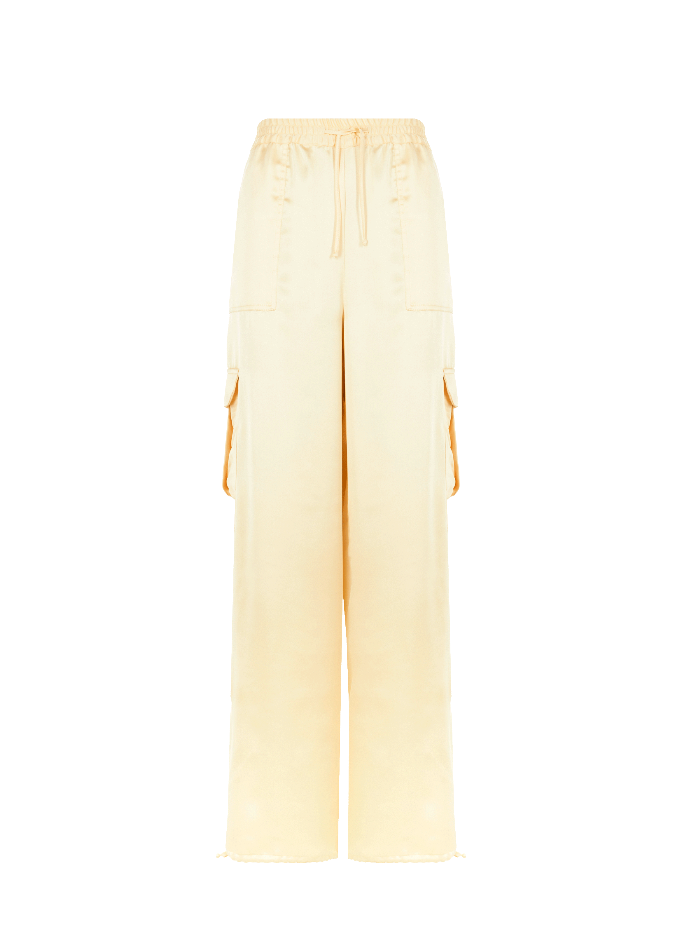 Pantalon satiné en polyester recyclé mélangé SAISON 1865 Beige