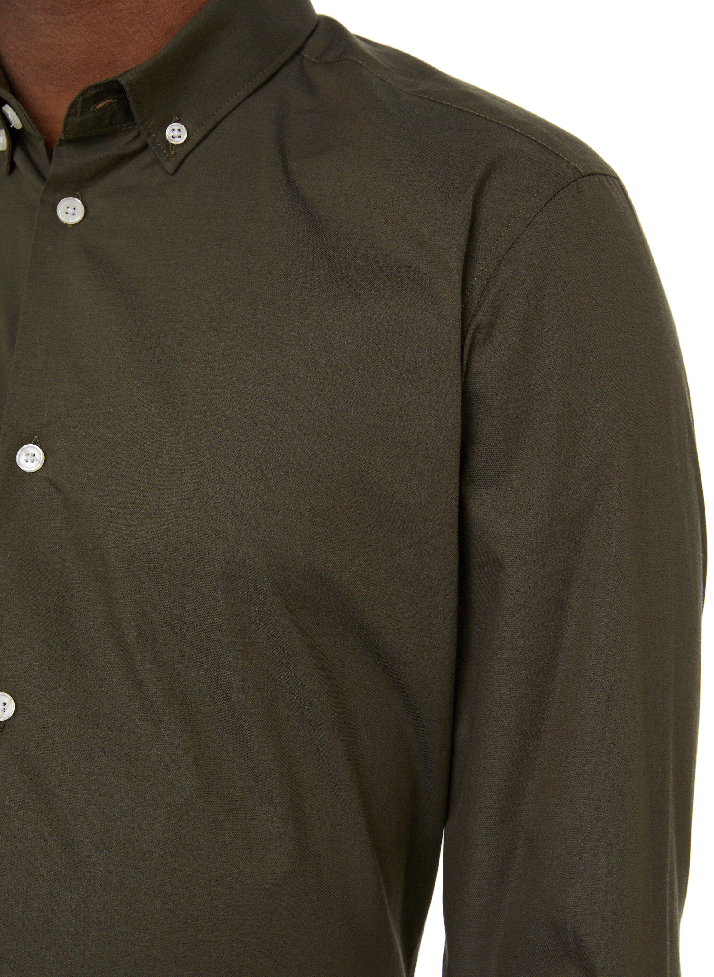 Chemise uni en coton AU PRINTEMPS PARIS Vert