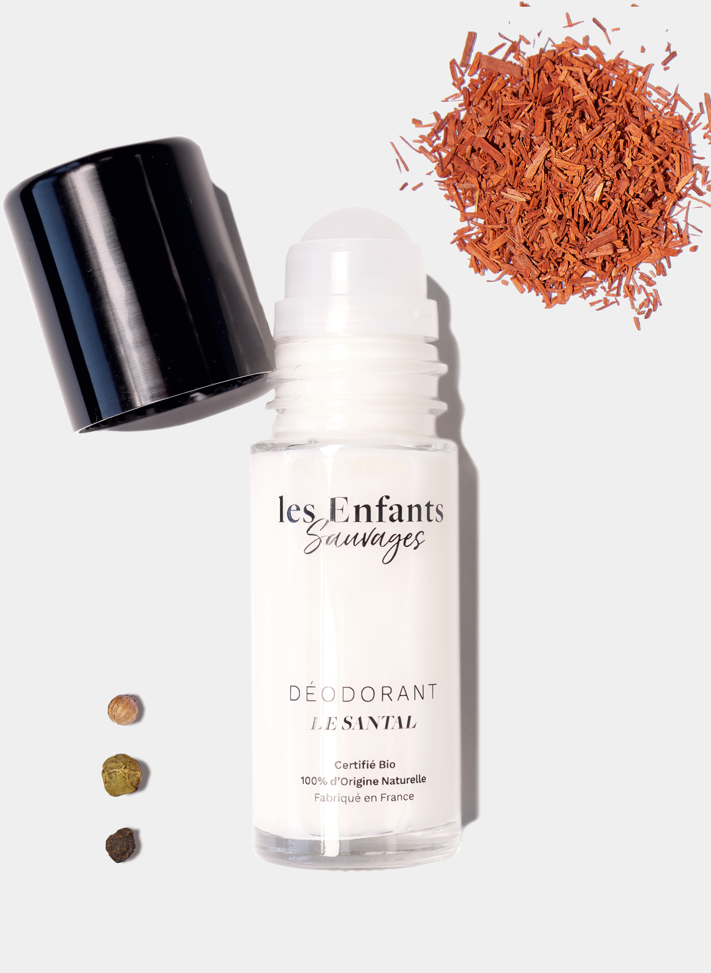 Organic & 100% Natural Roll-On Deodorant - Sandalwood (Woody) Unisex Scent No color