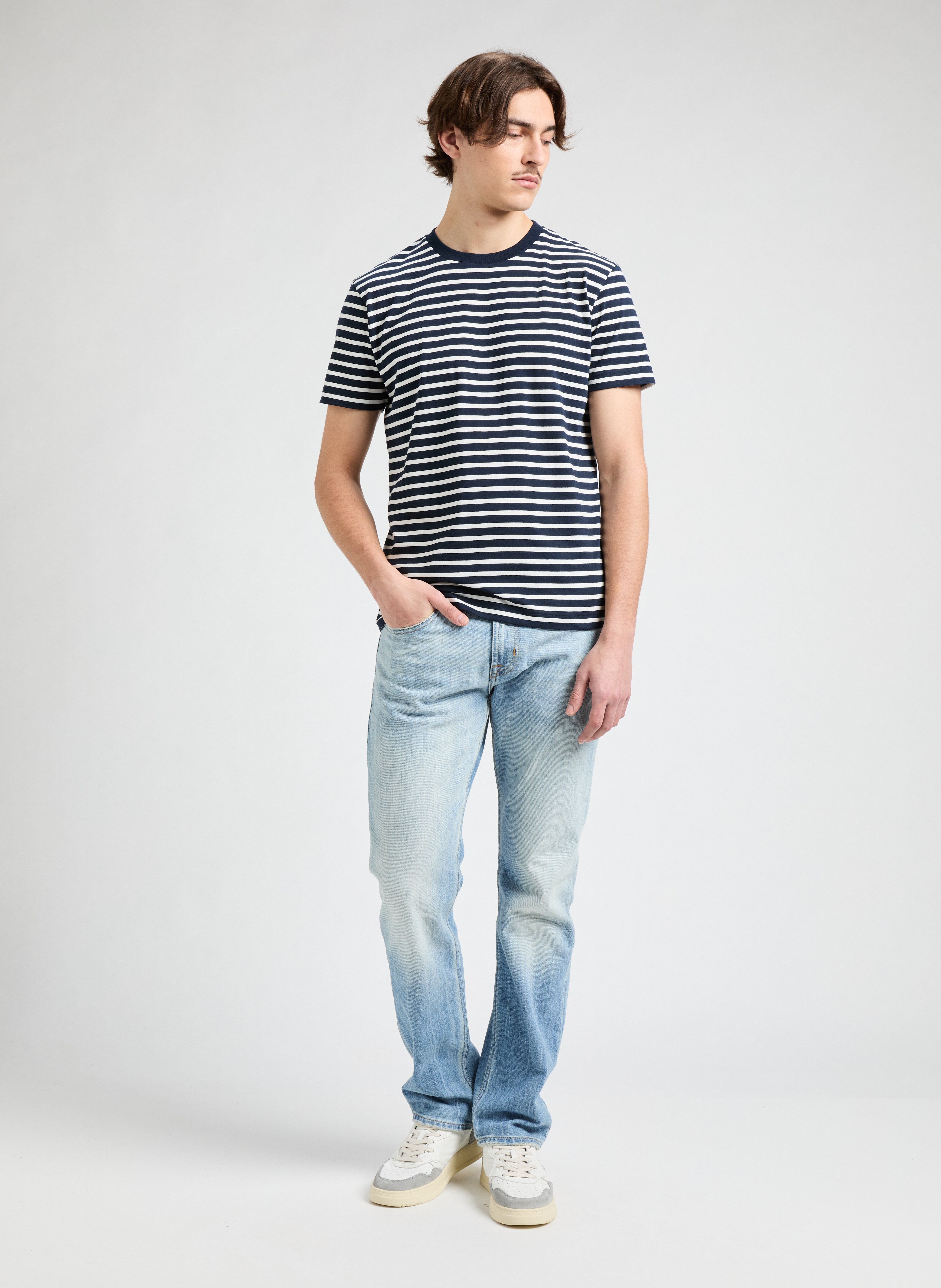 T-shirt à rayures AU PRINTEMPS PARIS Bleu