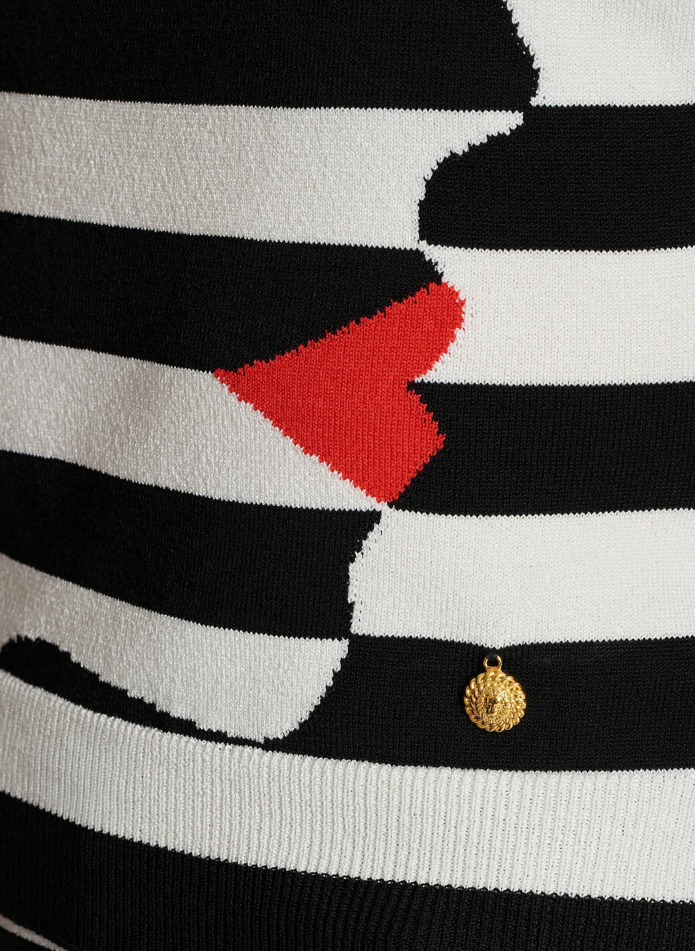 Top en maille motif face marinière BALMAIN Noir