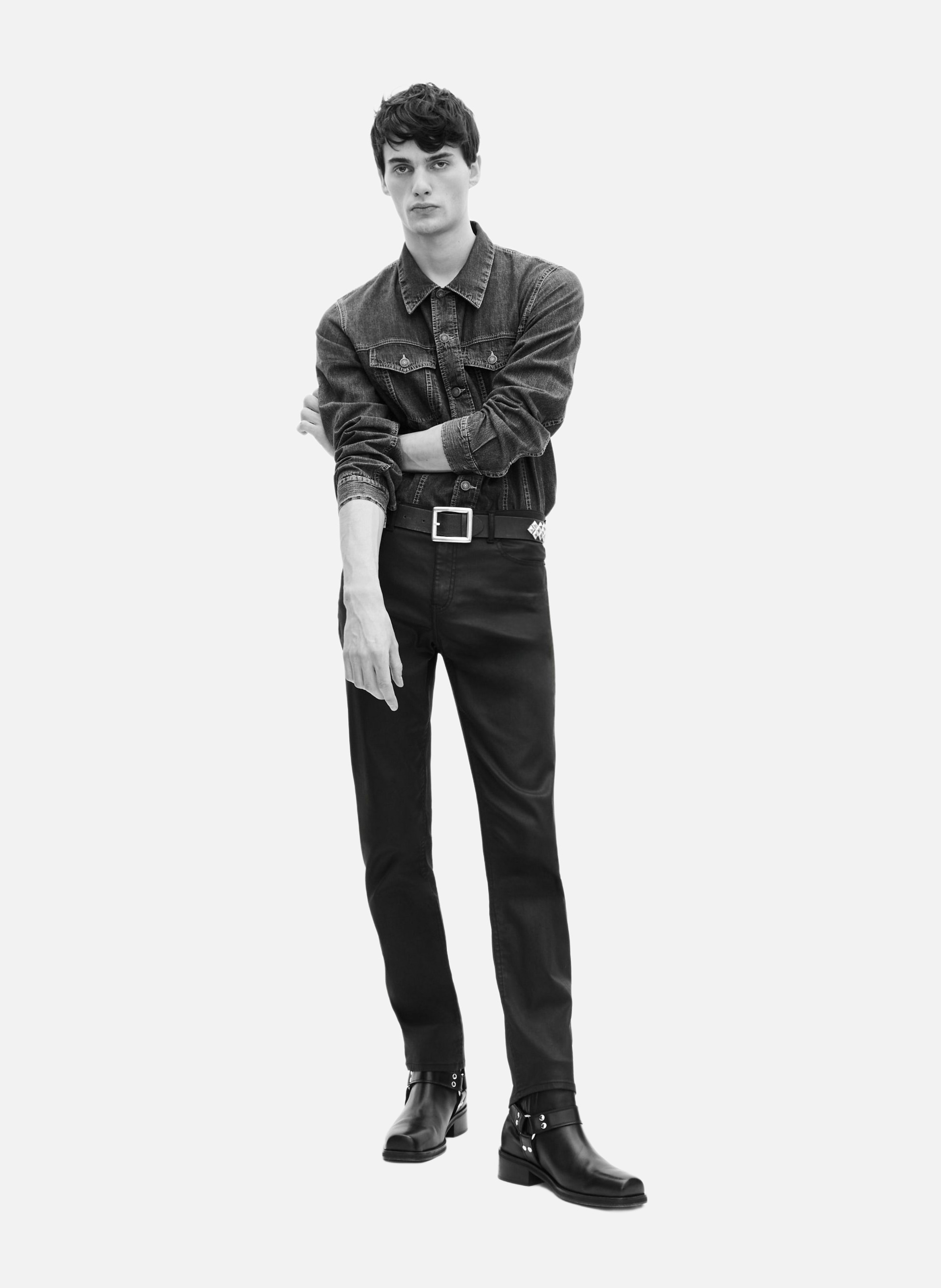 Chemise manches longues en denim THE KOOPLES Bleu