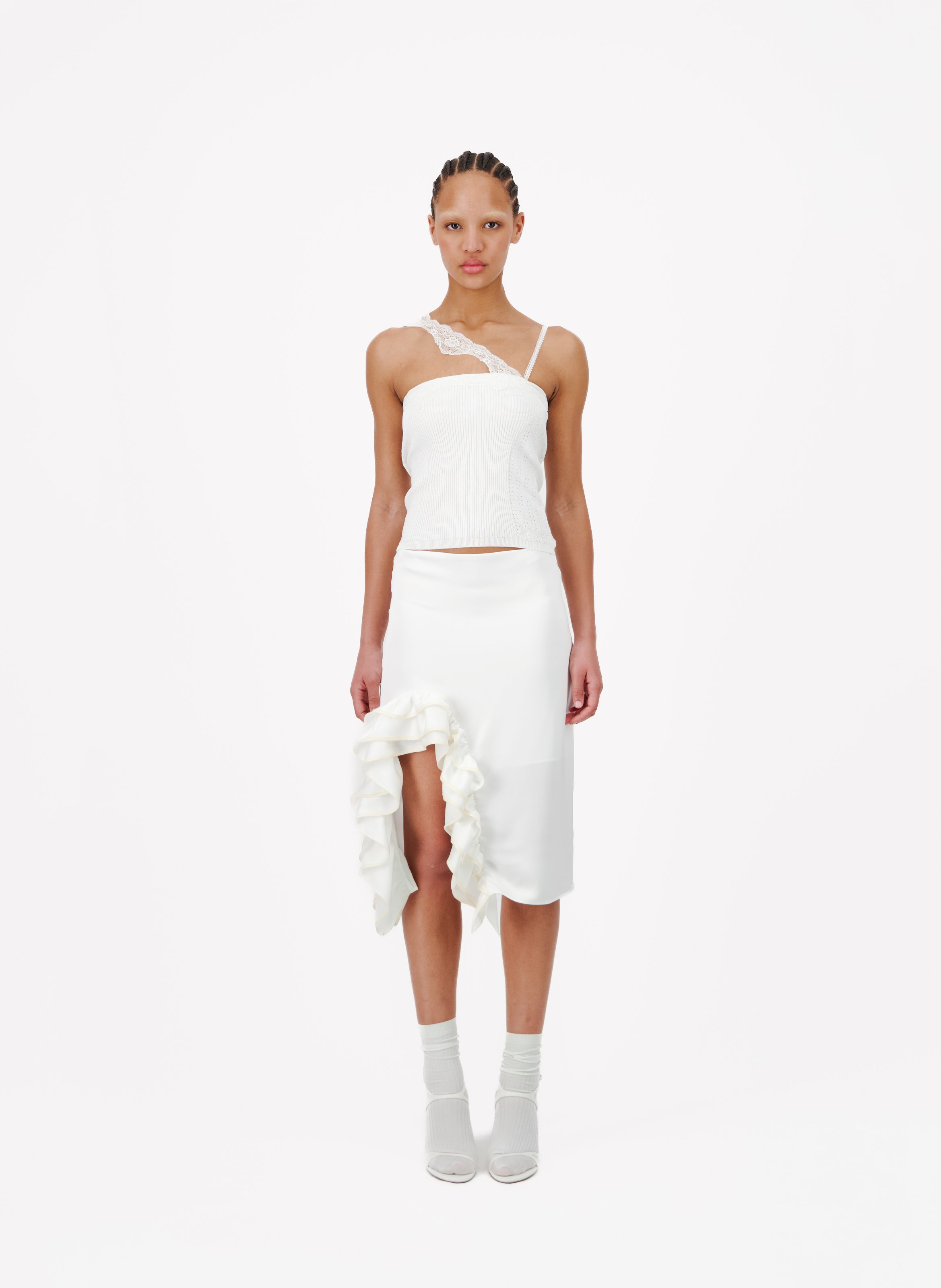 Top camisole en maille VAILLANT Blanc