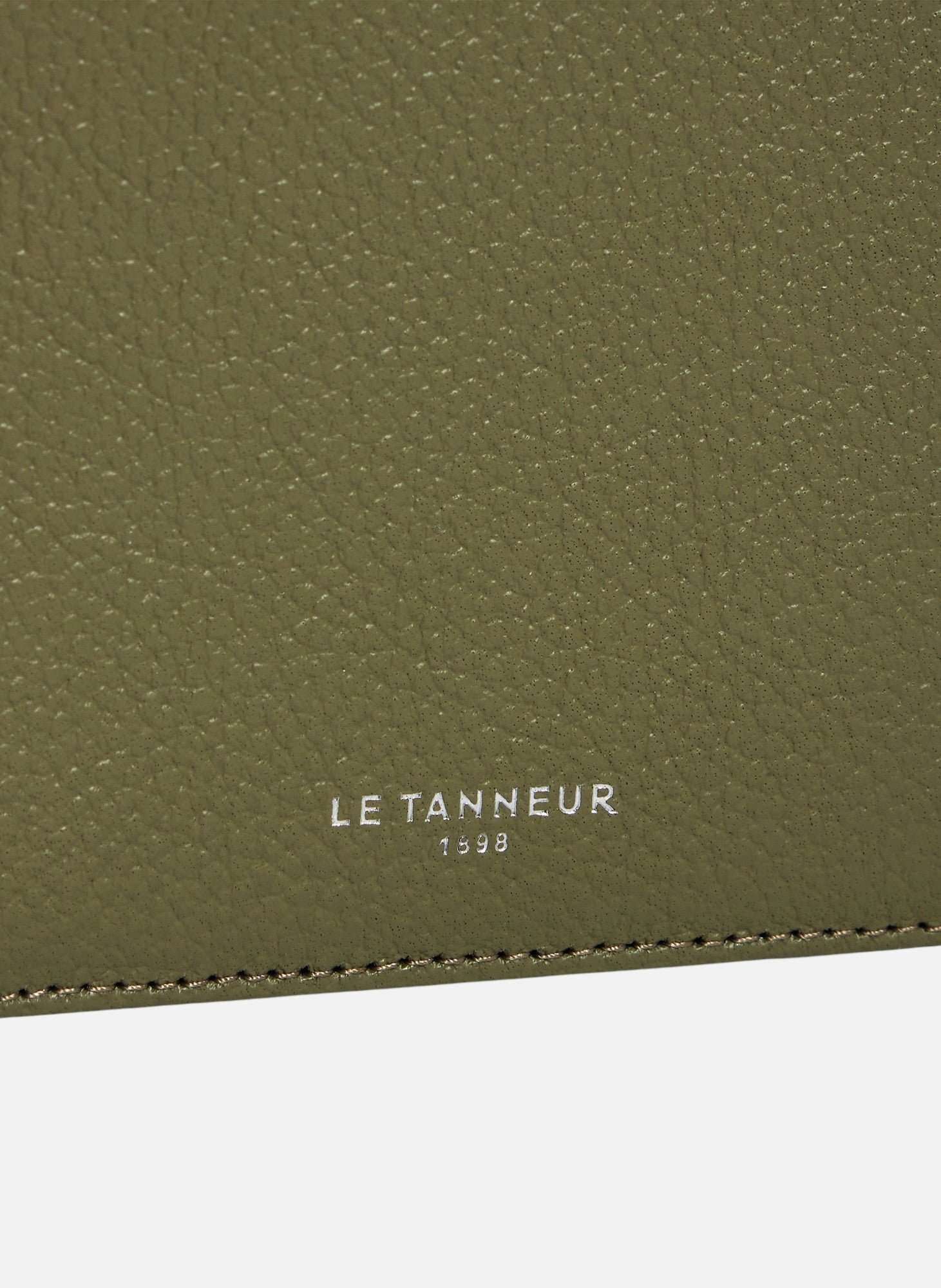 Porte cartes zippé emilie en cuir grainé LE TANNEUR Vert