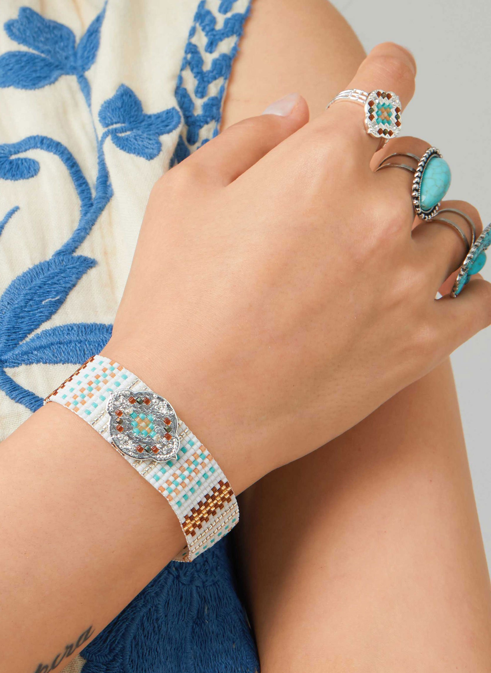 Bracelet avec perles alonzo HIPANEMA Argent