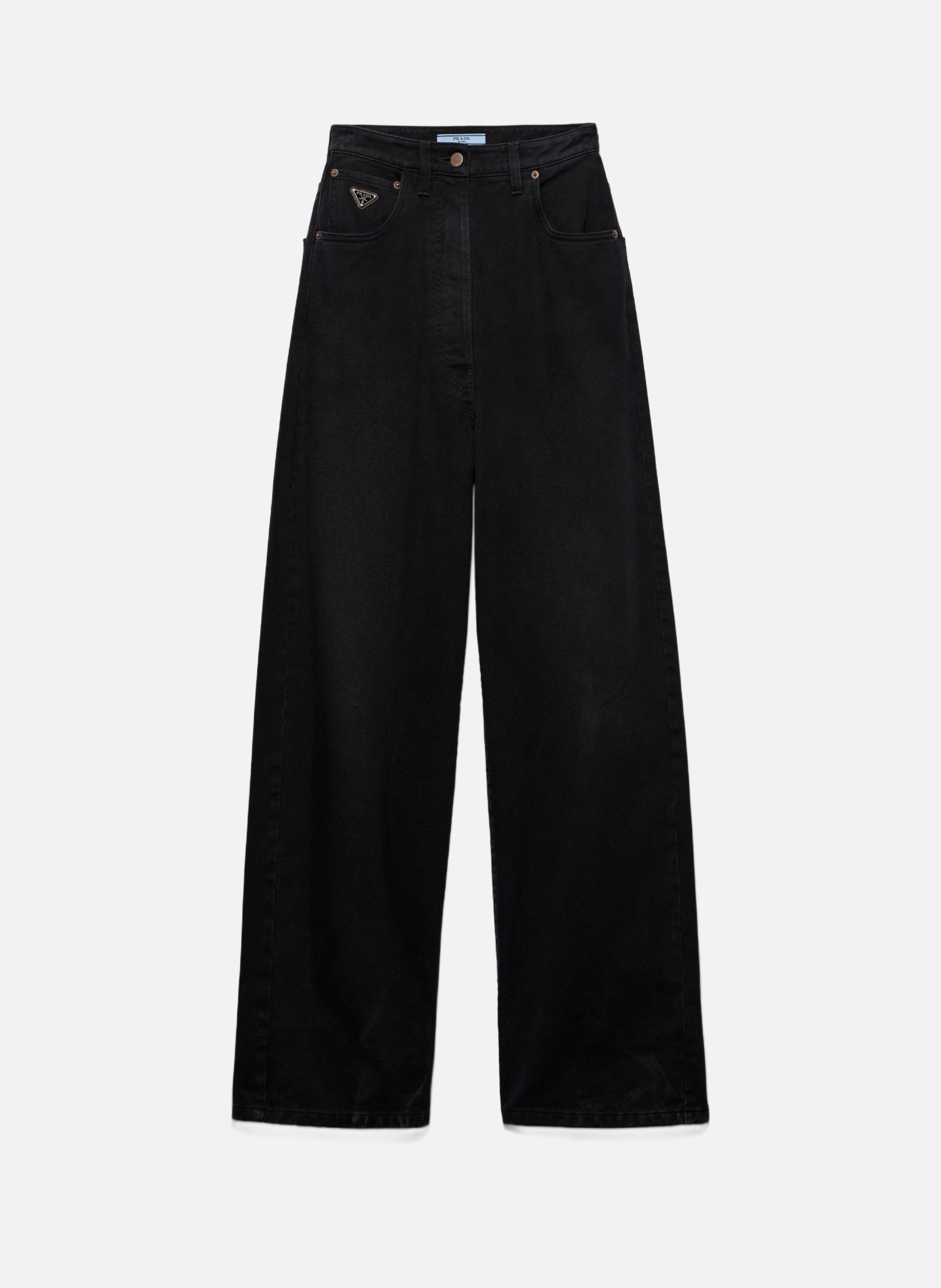 PRADA Jean jambe large en denim Noir