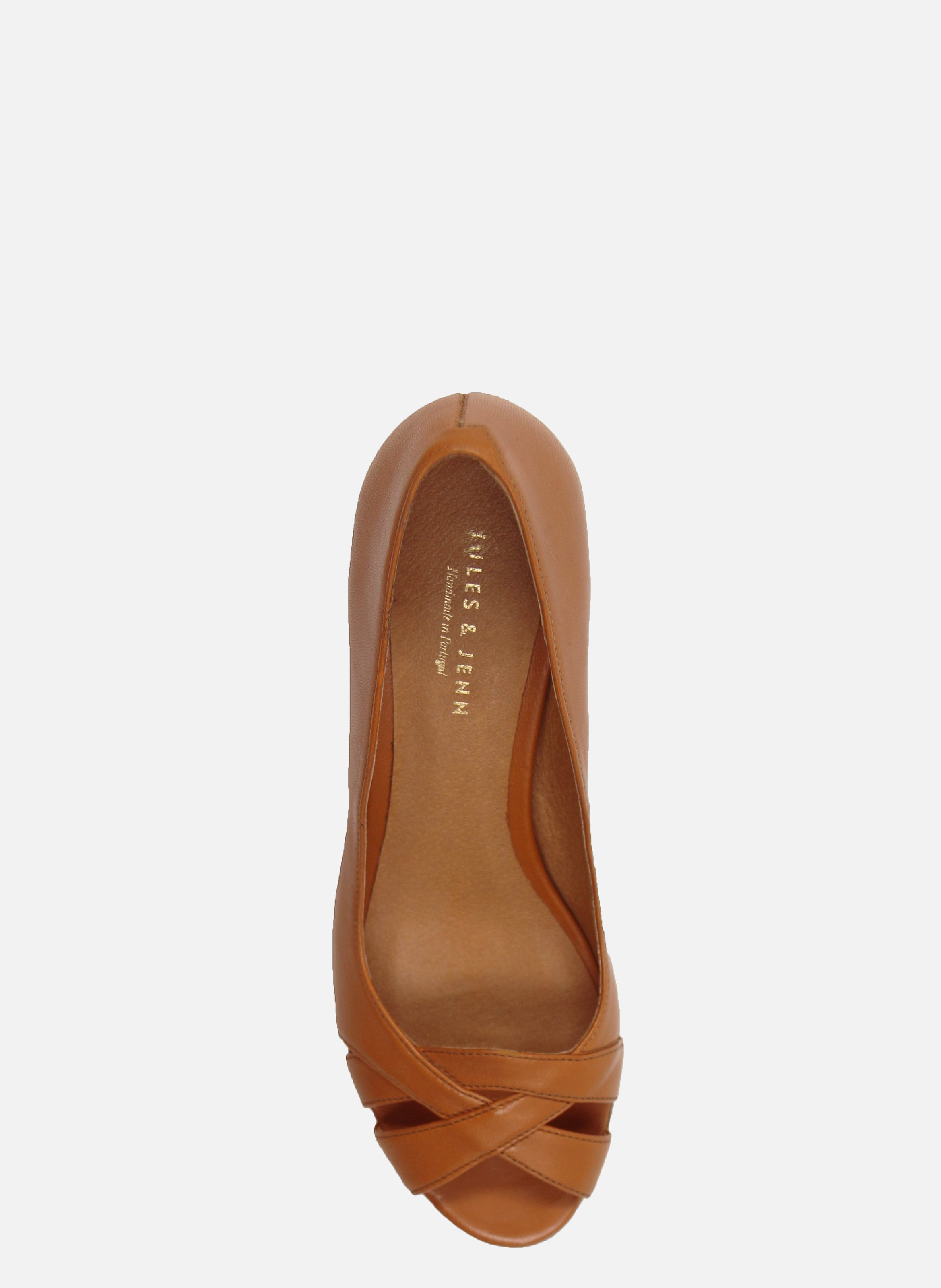 Escarpins justine cuir lisse JULES & JENN Marron