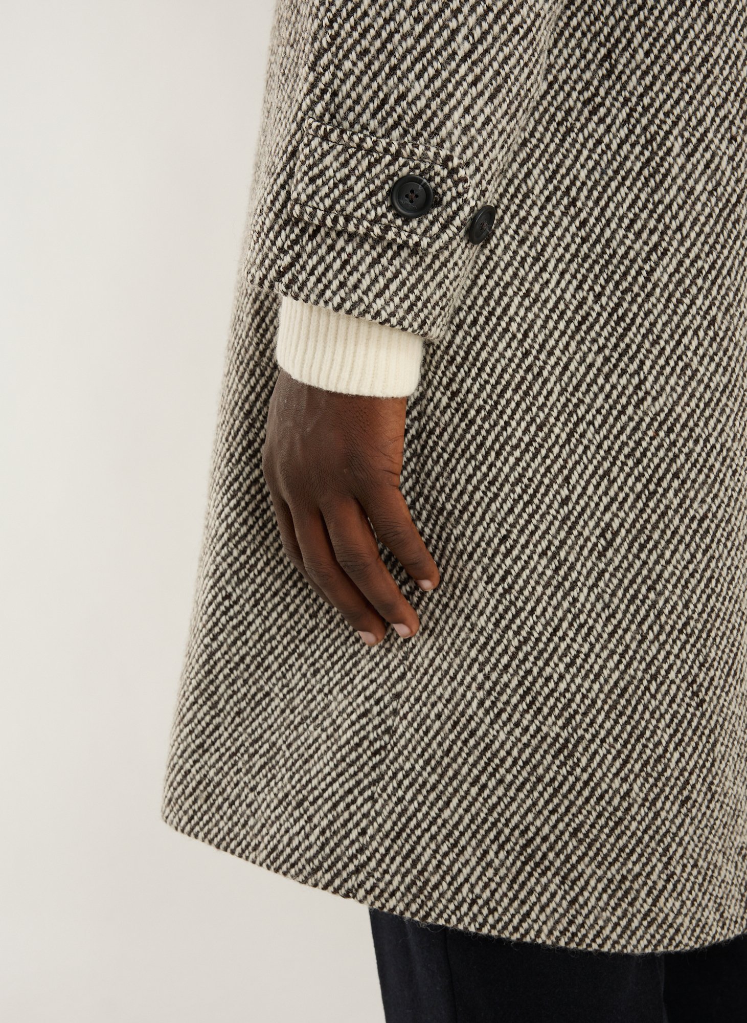 Veste mi-longue en laine mélangée LES DEUX Gris