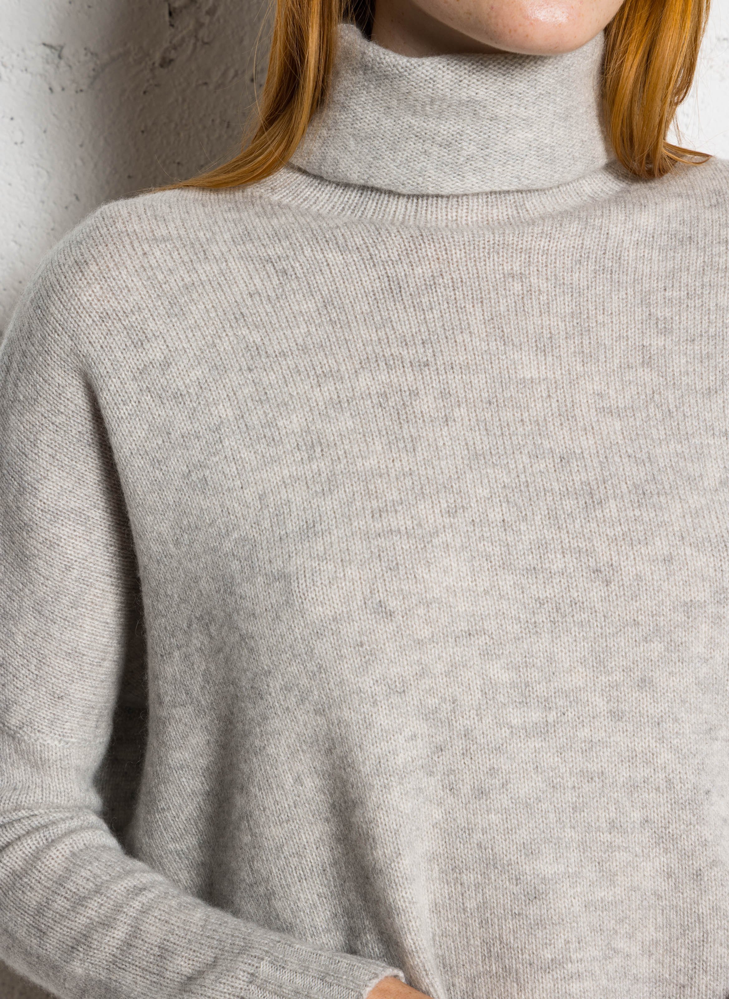 Pull col roulé en cachemire tila Beige