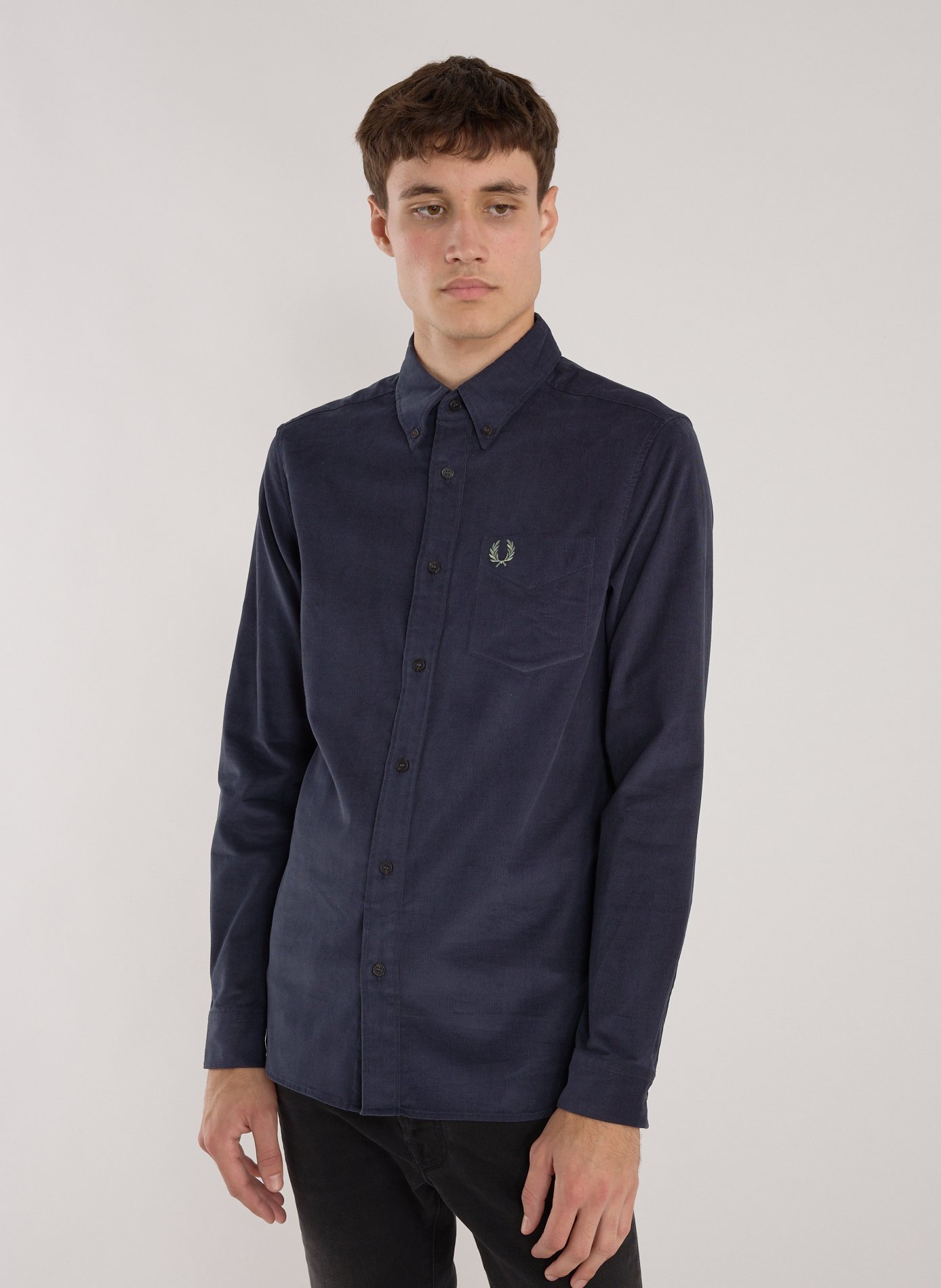 FRED PERRY Ribbed straight shirt Blue