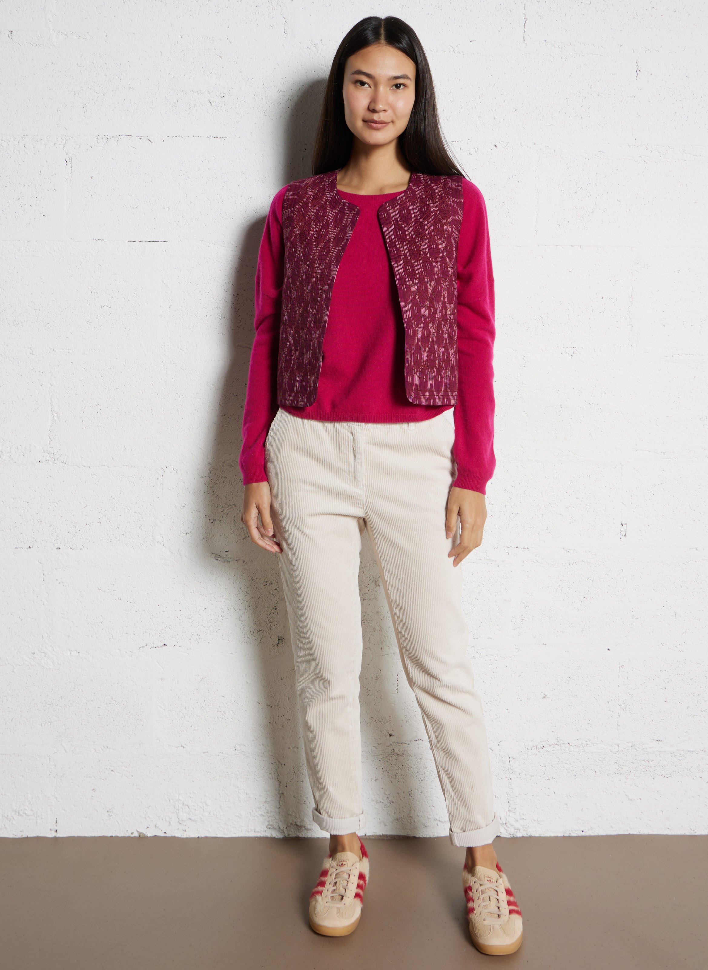 Pantalon carotte en coton sabil MAISON 123 Beige