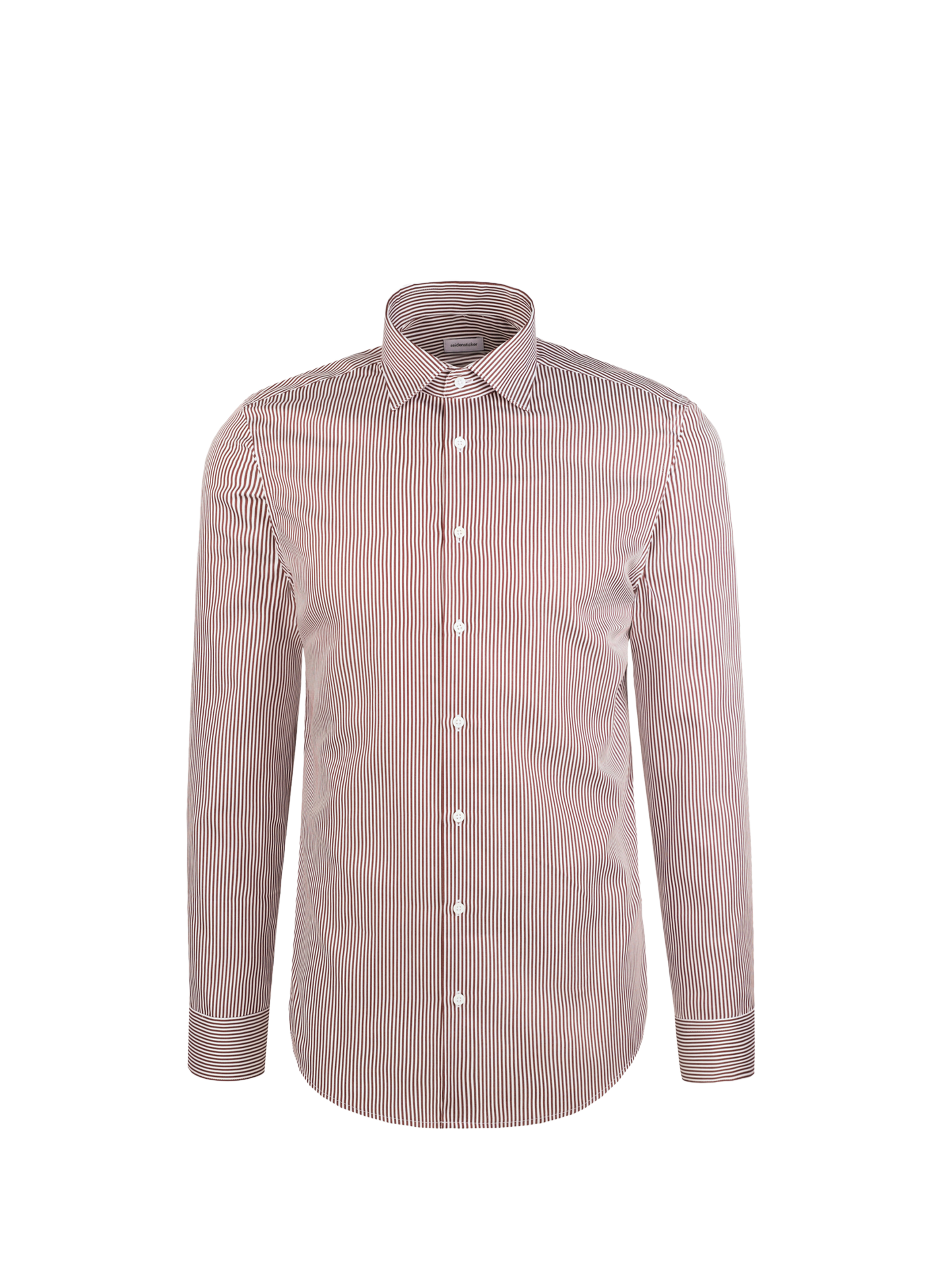 SEIDENSTICKER Chemise col classique à rayures en coton Rouge