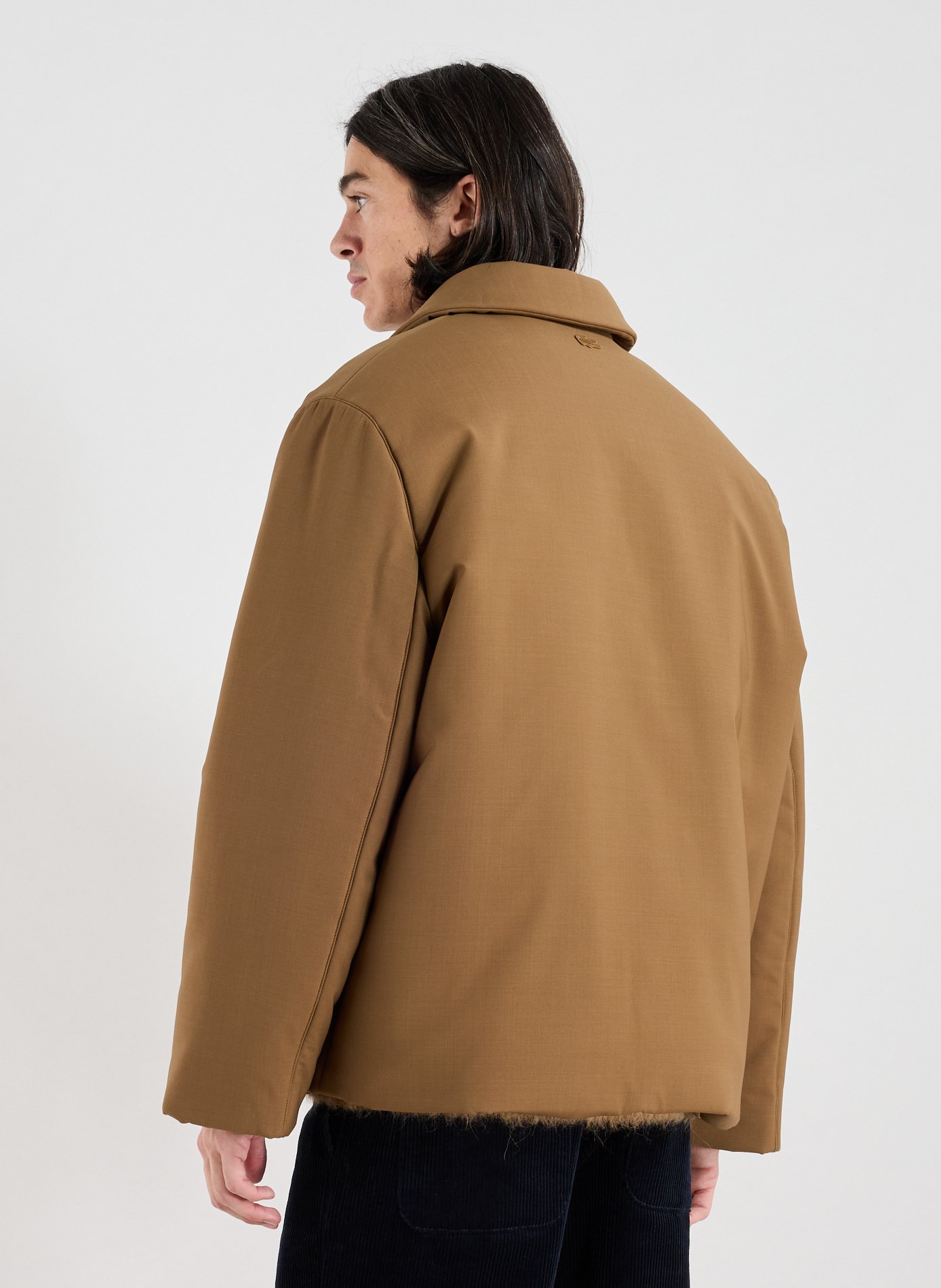 Oversized coat with classic collar LACOSTE Beige