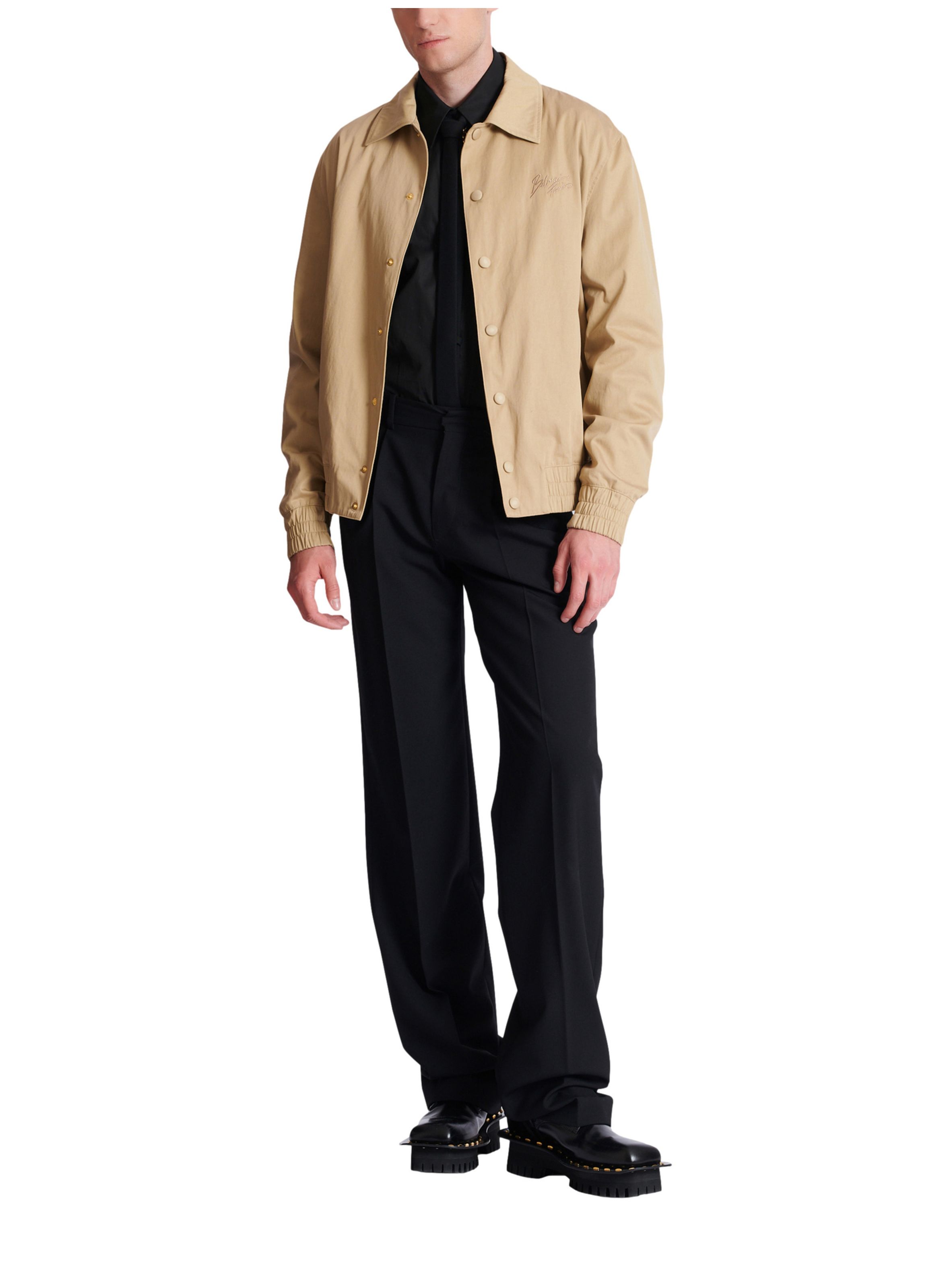 Bomber en toile de coton BALMAIN Beige
