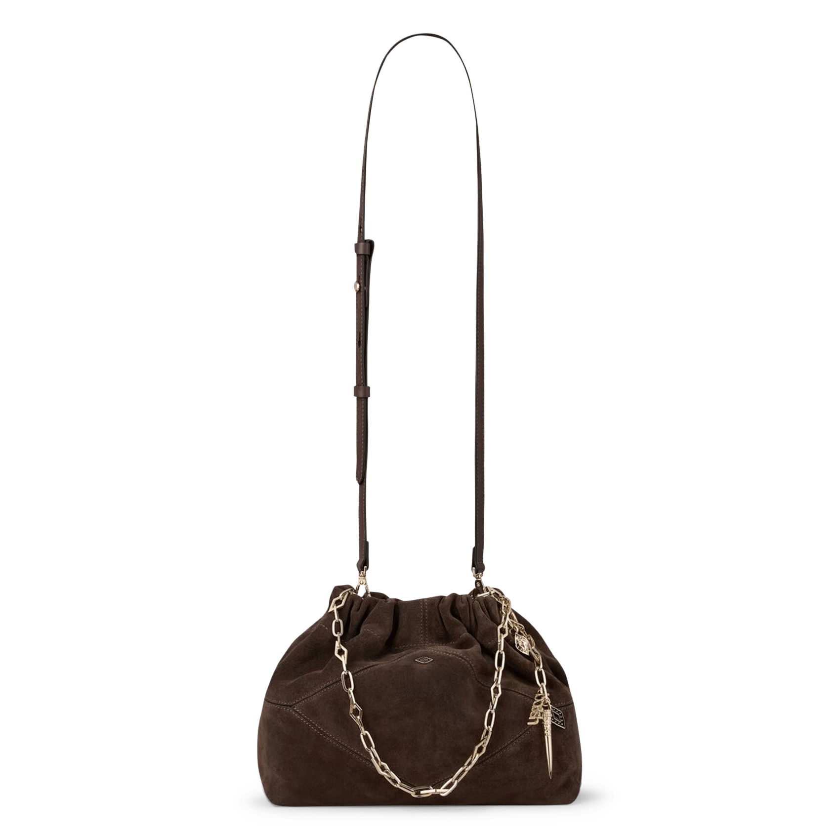 Sac porté épaule en cuir mini june tote BA&SH Marron