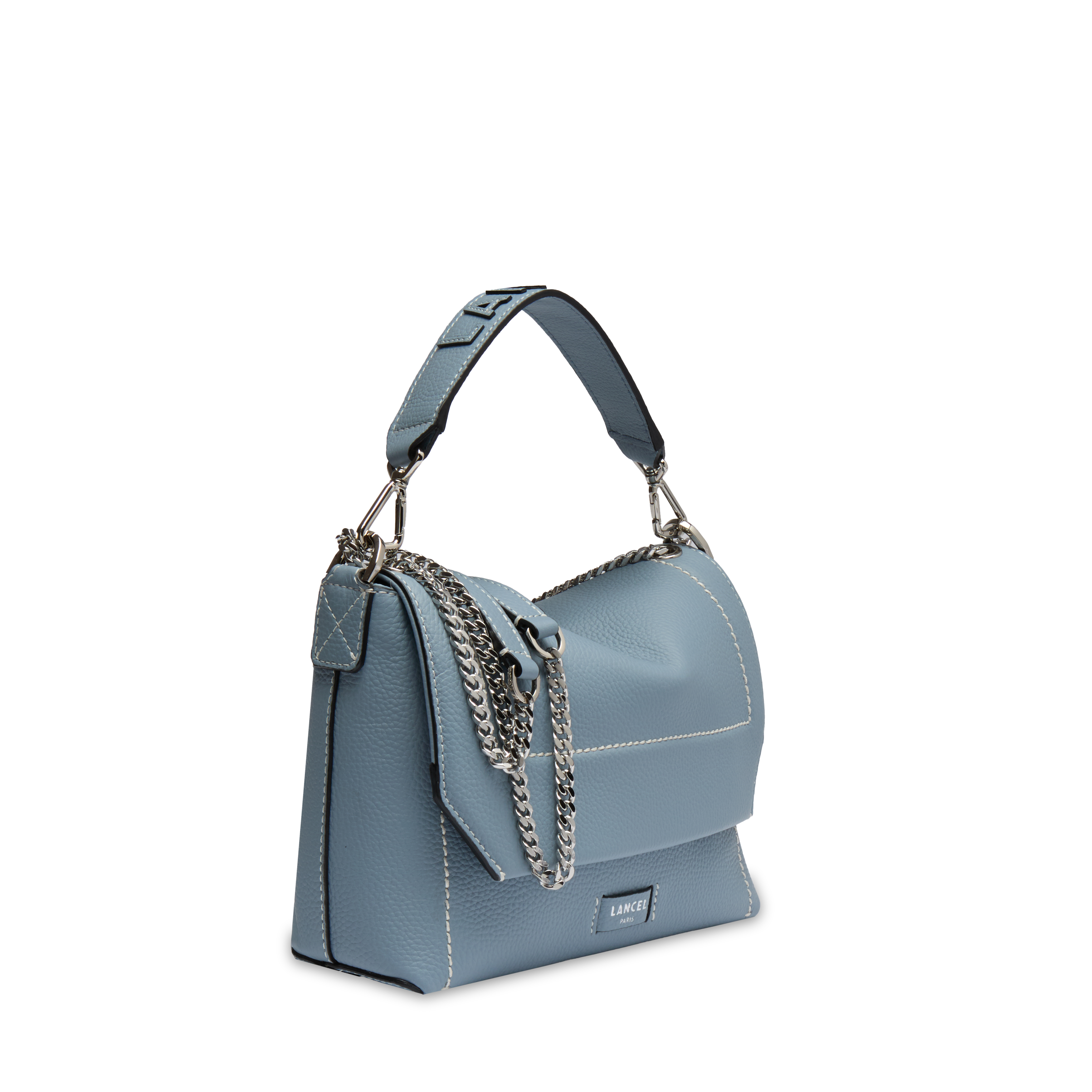 Sac rabat m ninon soft de lancel en cuir LANCEL Bleu