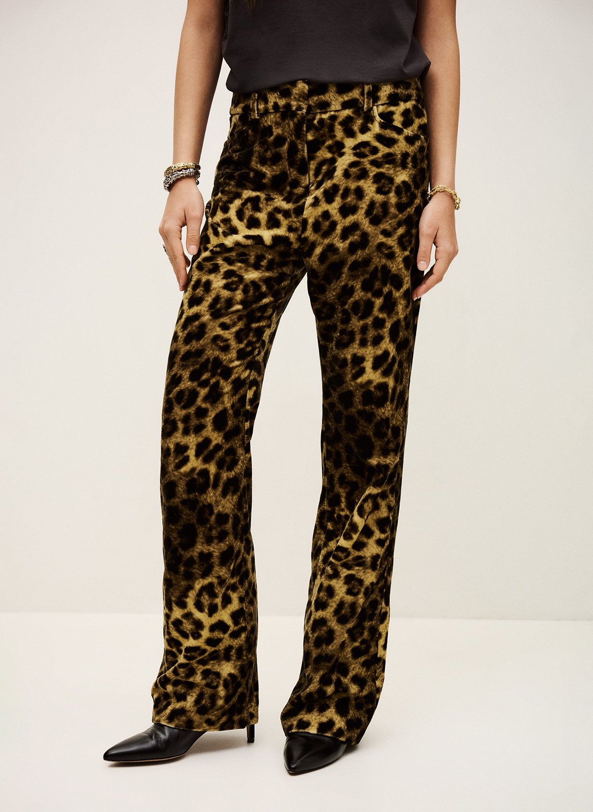 Pantalon droit imprimé léopard brent BA&SH Beige