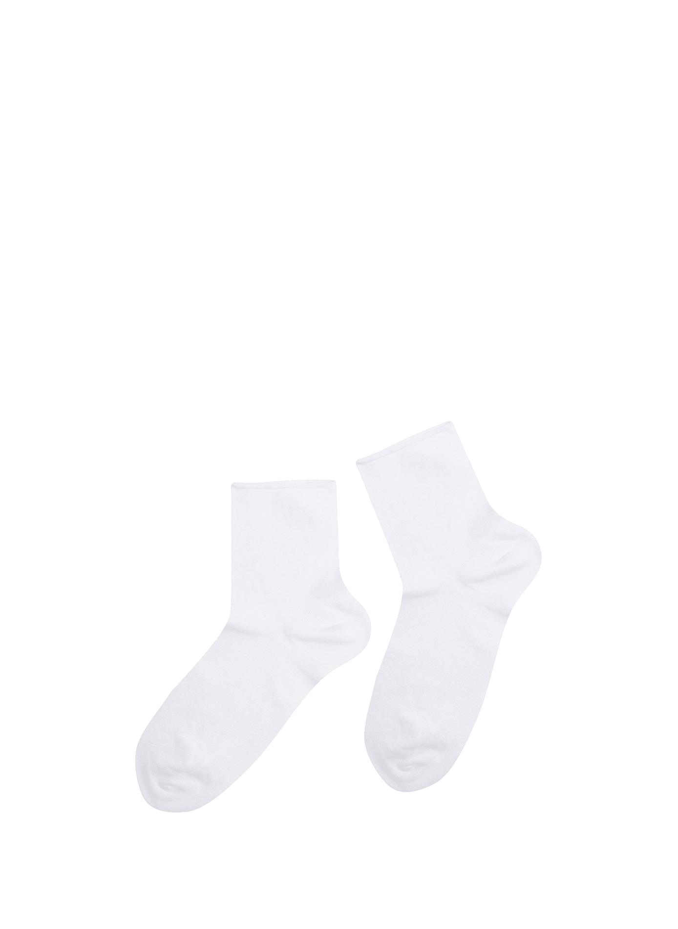 Chaussettes basses unies bords enroulés LE BOURGET Blanc