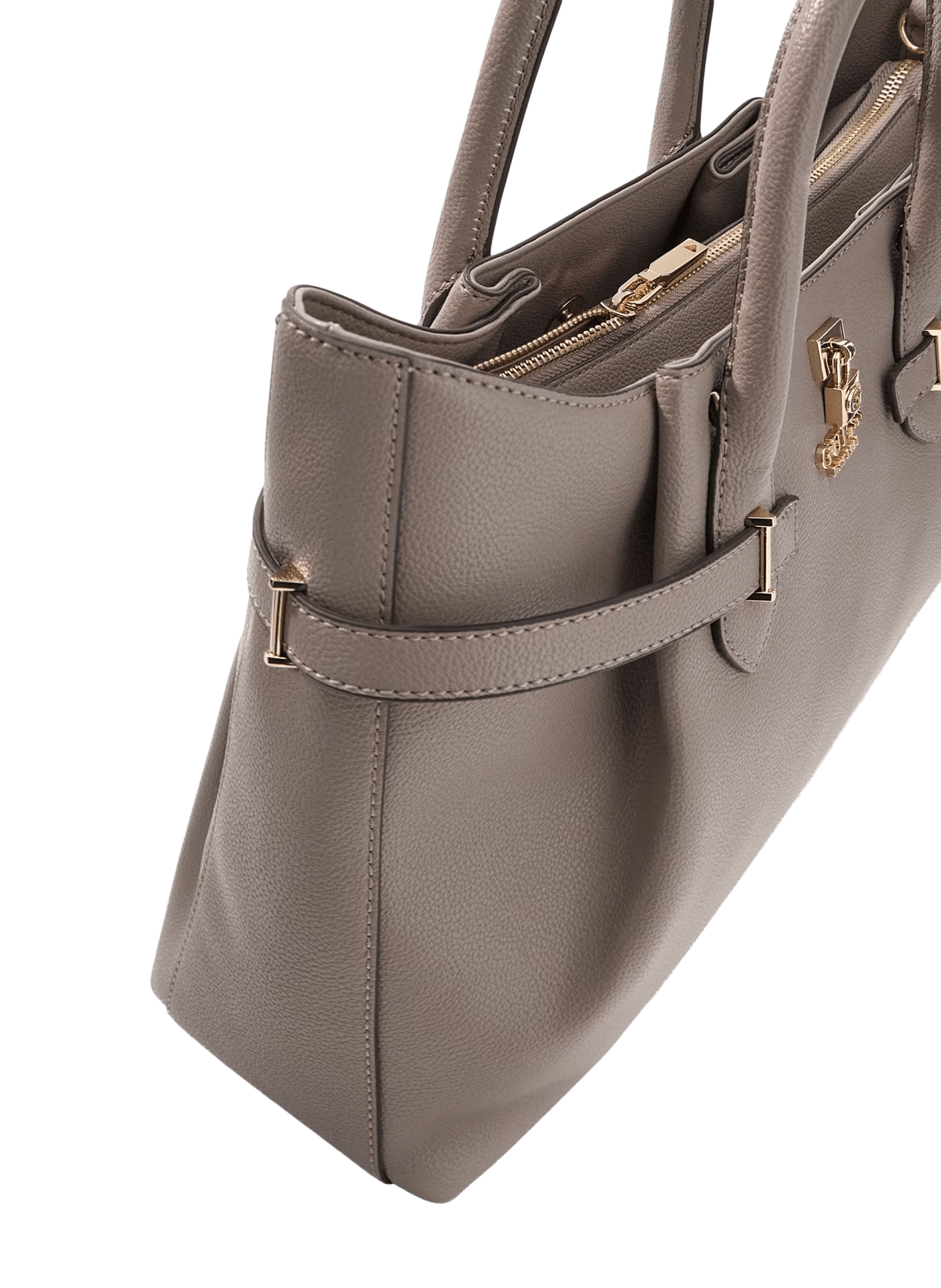 Large faux leather handbag GUESS Beige