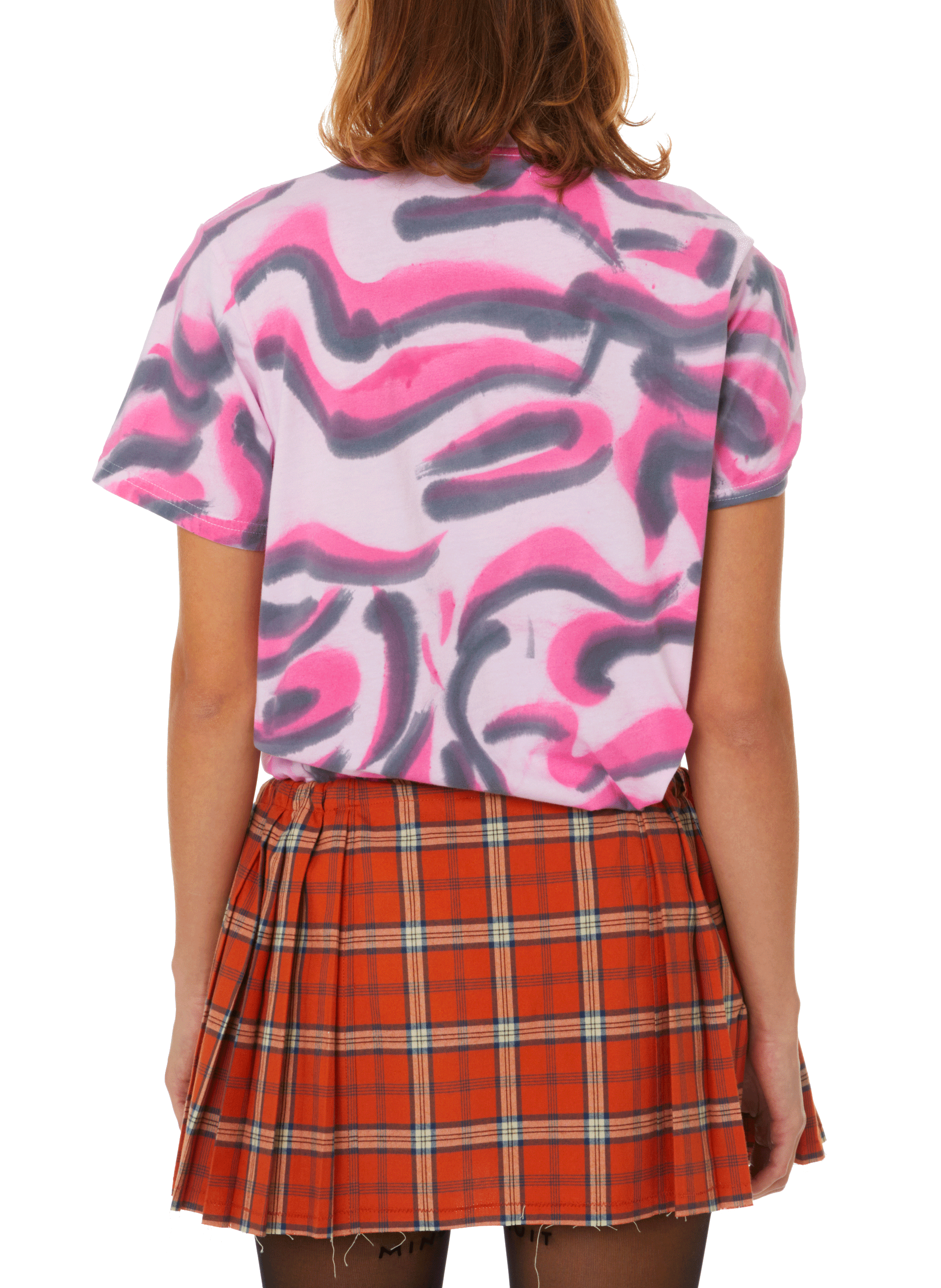 T-shirt imprimé avec noeud en coton organique COLLINA STRADA Rose