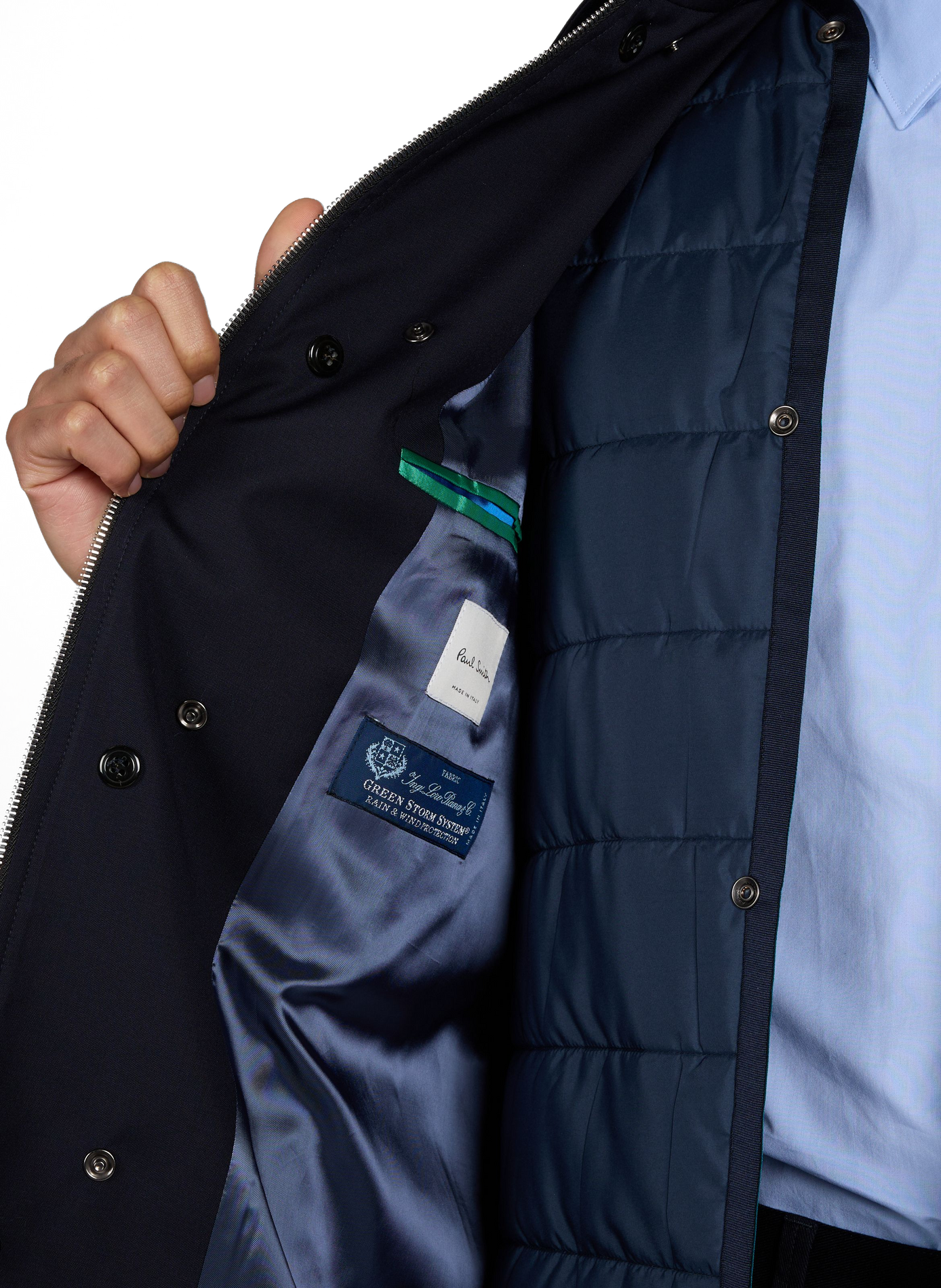 Parka mi longue en laine PAUL SMITH Bleu