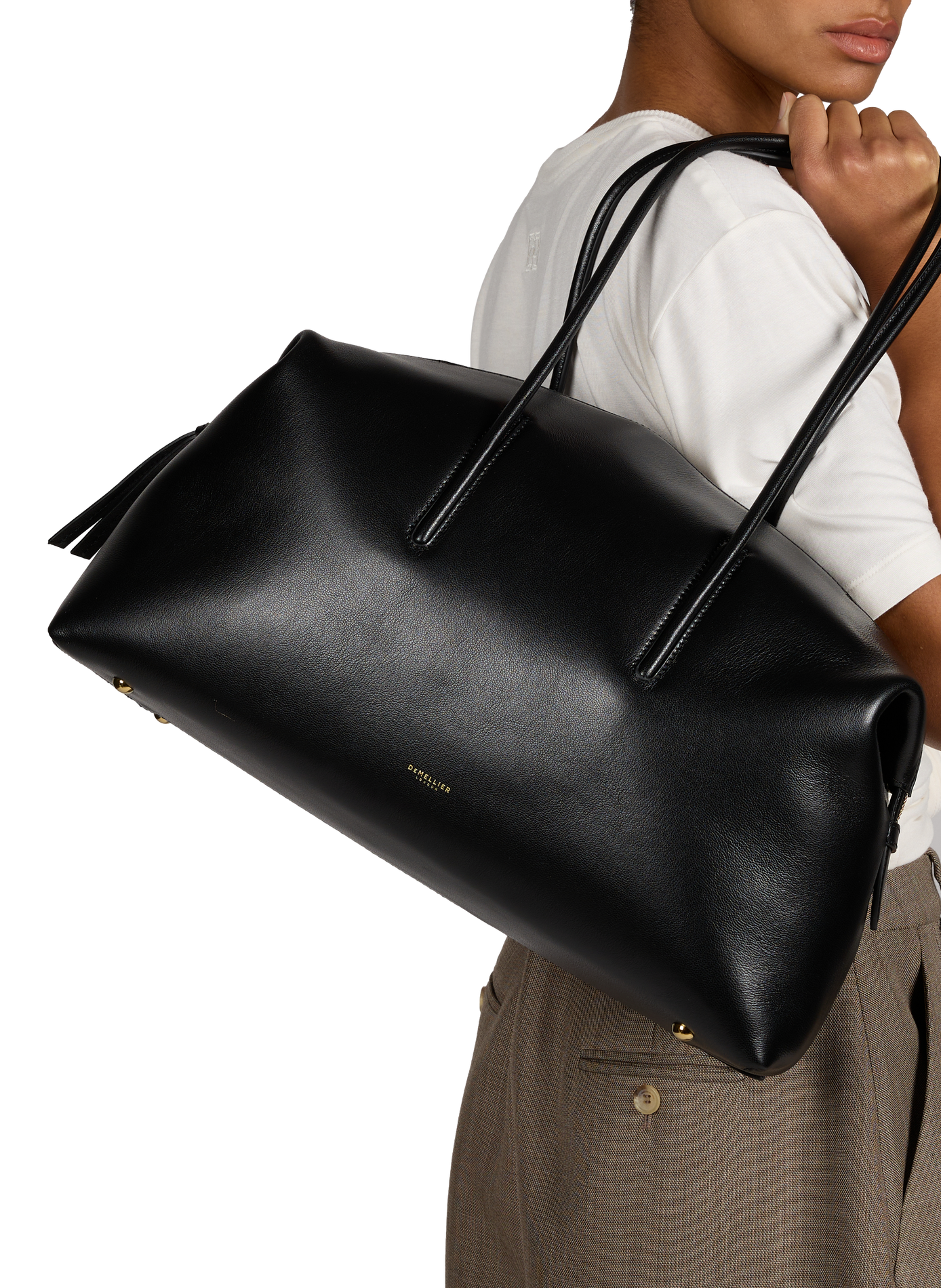 The Stockholm leather handbag. DEMELLIER LONDON Black