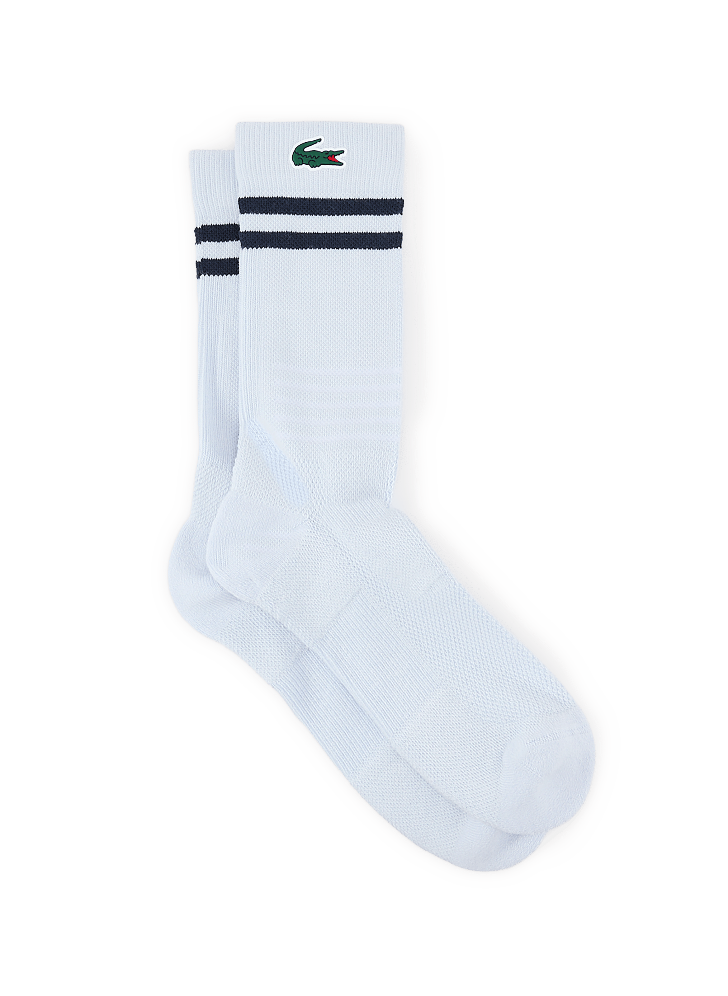 Mid-calf socks with striped edge in blended cotton LACOSTE Blue
