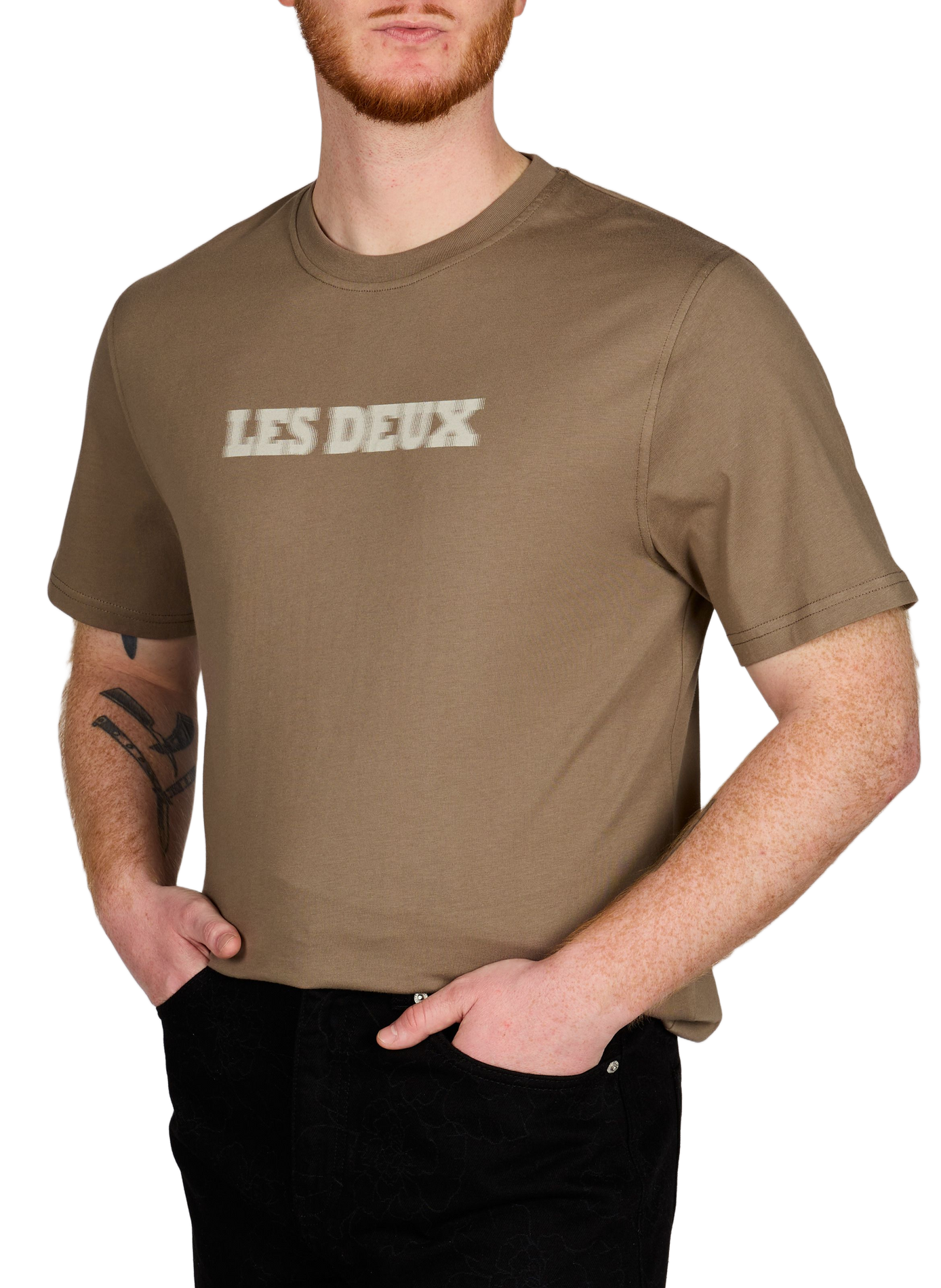 Short-sleeved Brady organic cotton T-shirt LES DEUX Brown