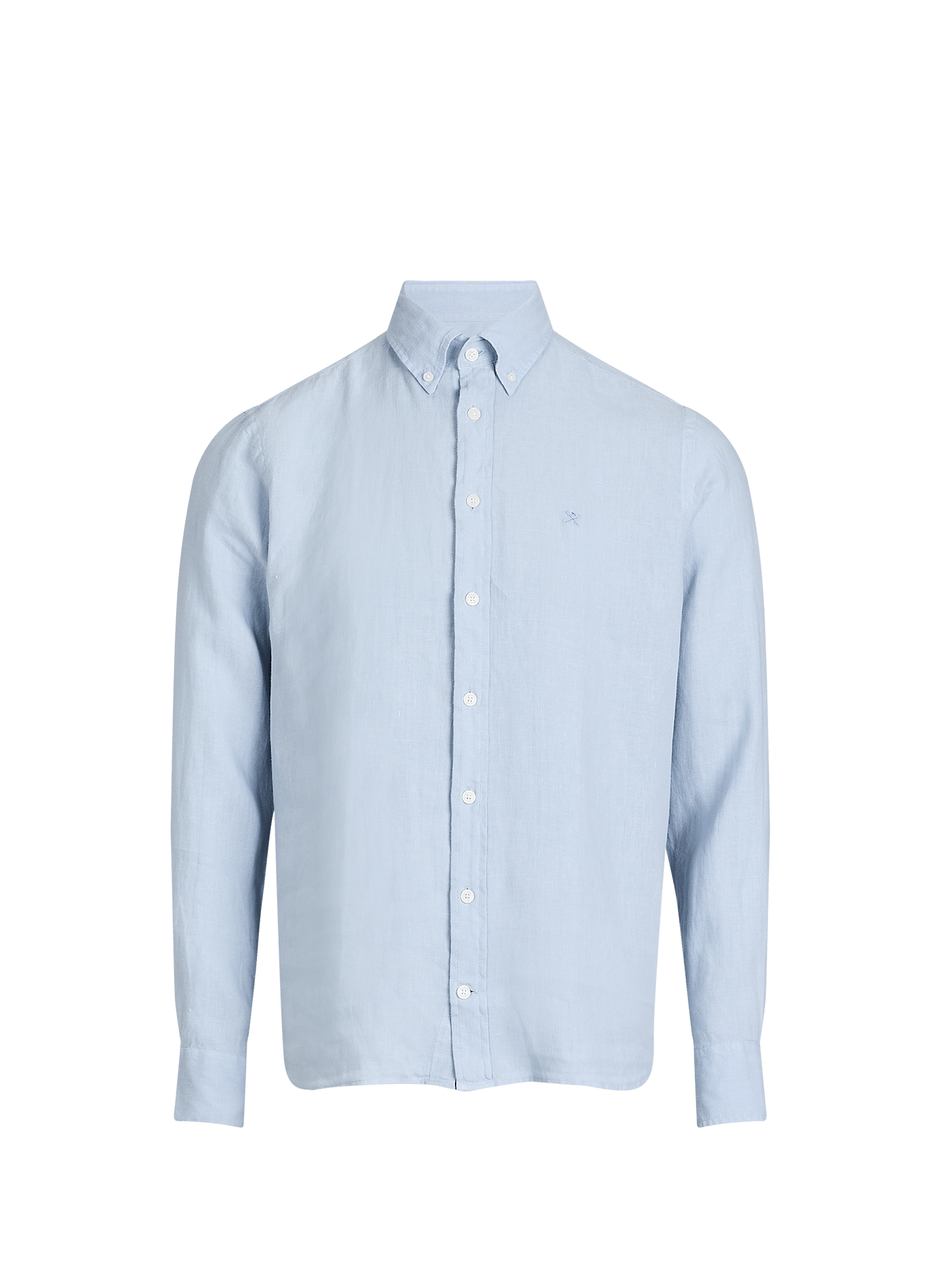 Straight linen shirt with American collar HACKETT Blue