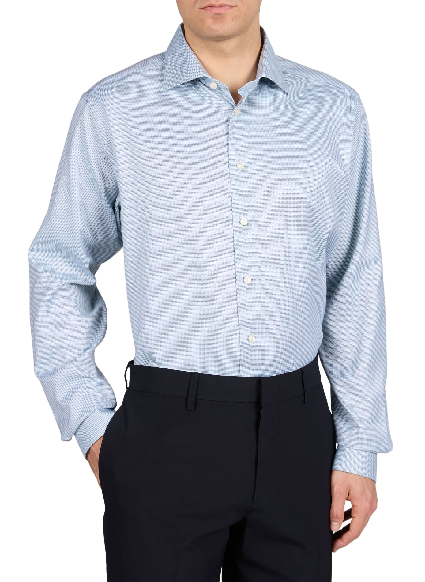 Chemise slim en coton ETON Vert