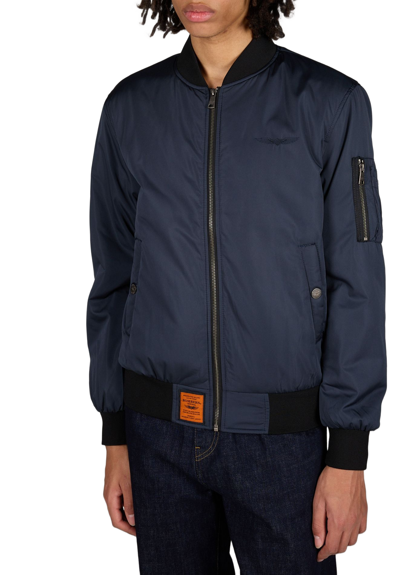 Bomber Max with logo embroidery on the chest Blue