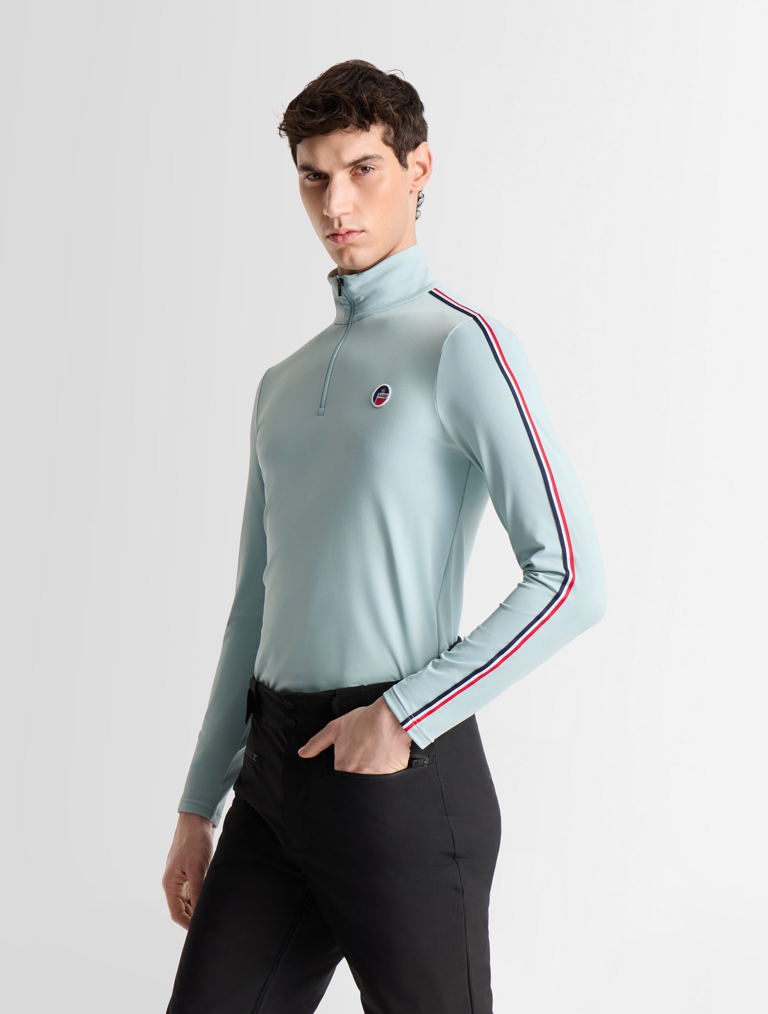 Mario coltrui met opstaande kraag, regular fit. FUSALP Blauw