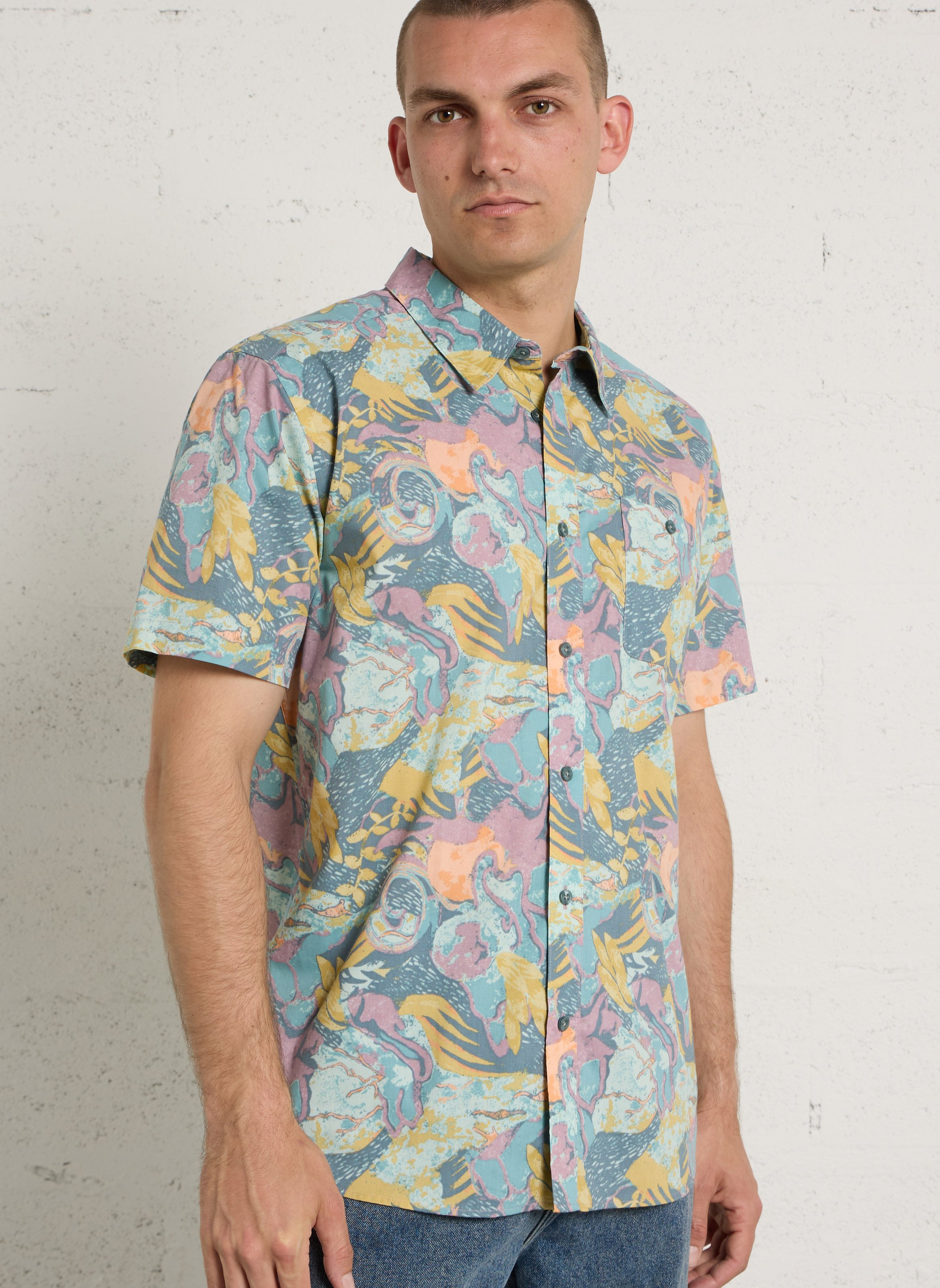 Regular-fit printed shirt in blended organic cotton PATAGONIA Multicolour